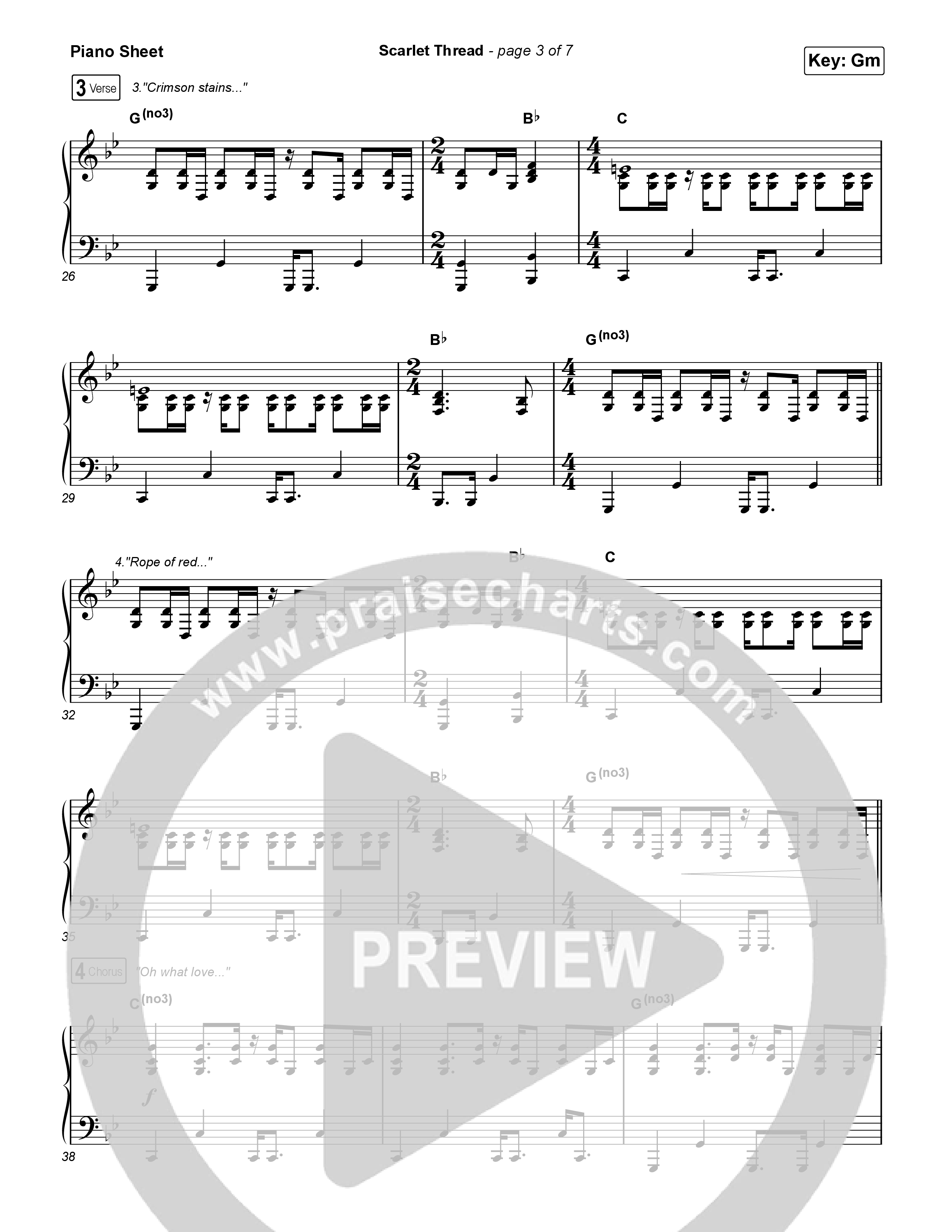 Scarlet Thread Piano Sheet (Keith & Kristyn Getty / Zach Williams)