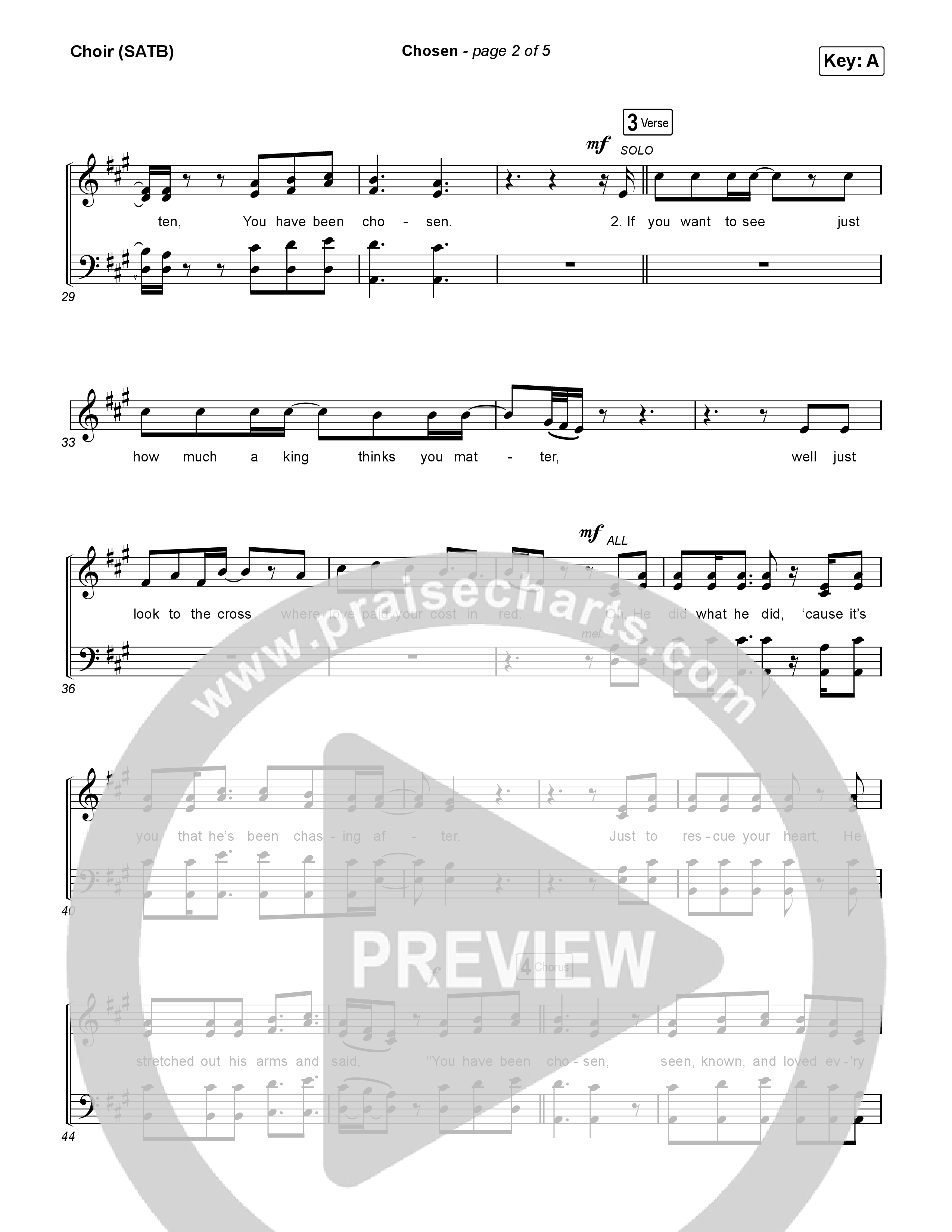 Chosen Choir Sheet (SATB) (Matthew West)