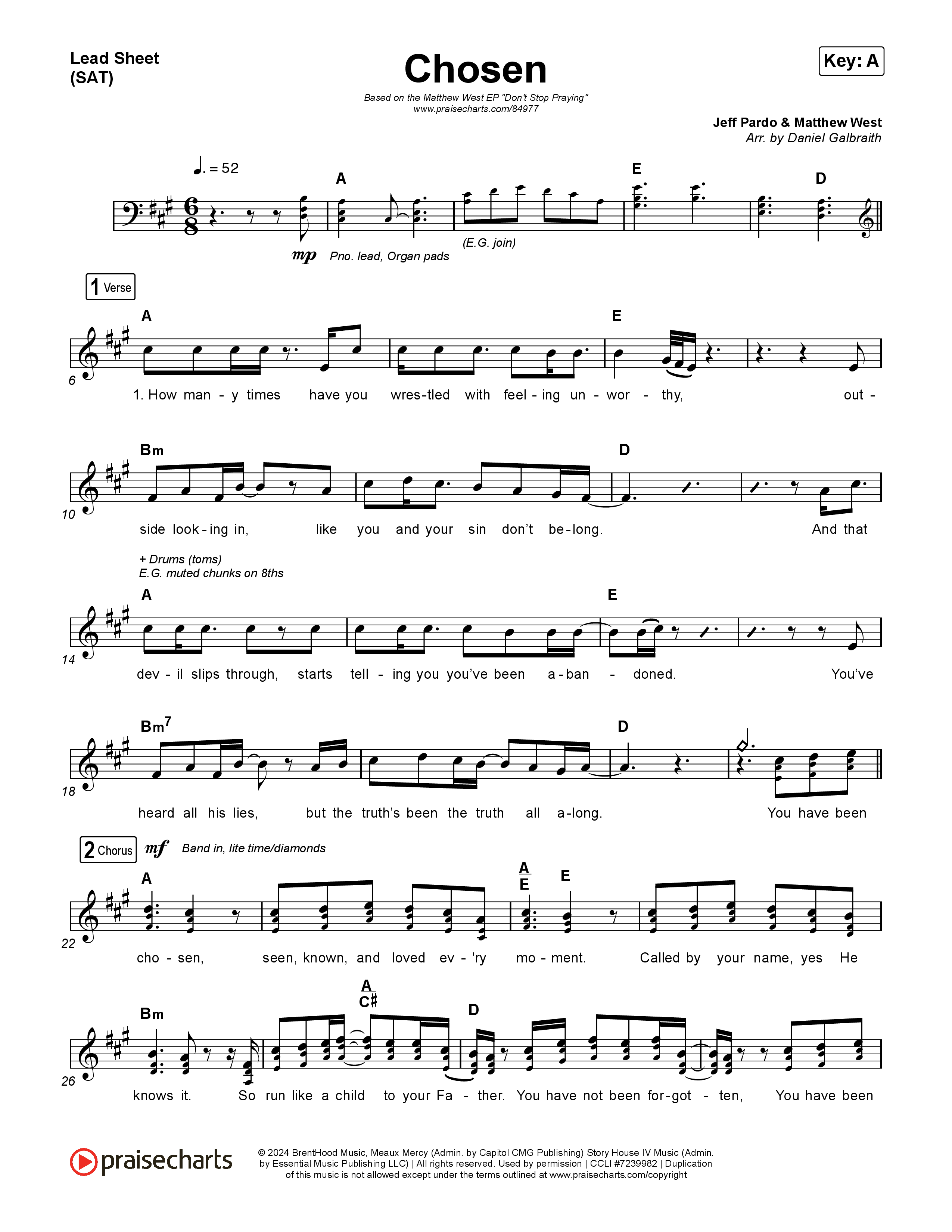 Chosen Lead Sheet (SAT) (Matthew West)