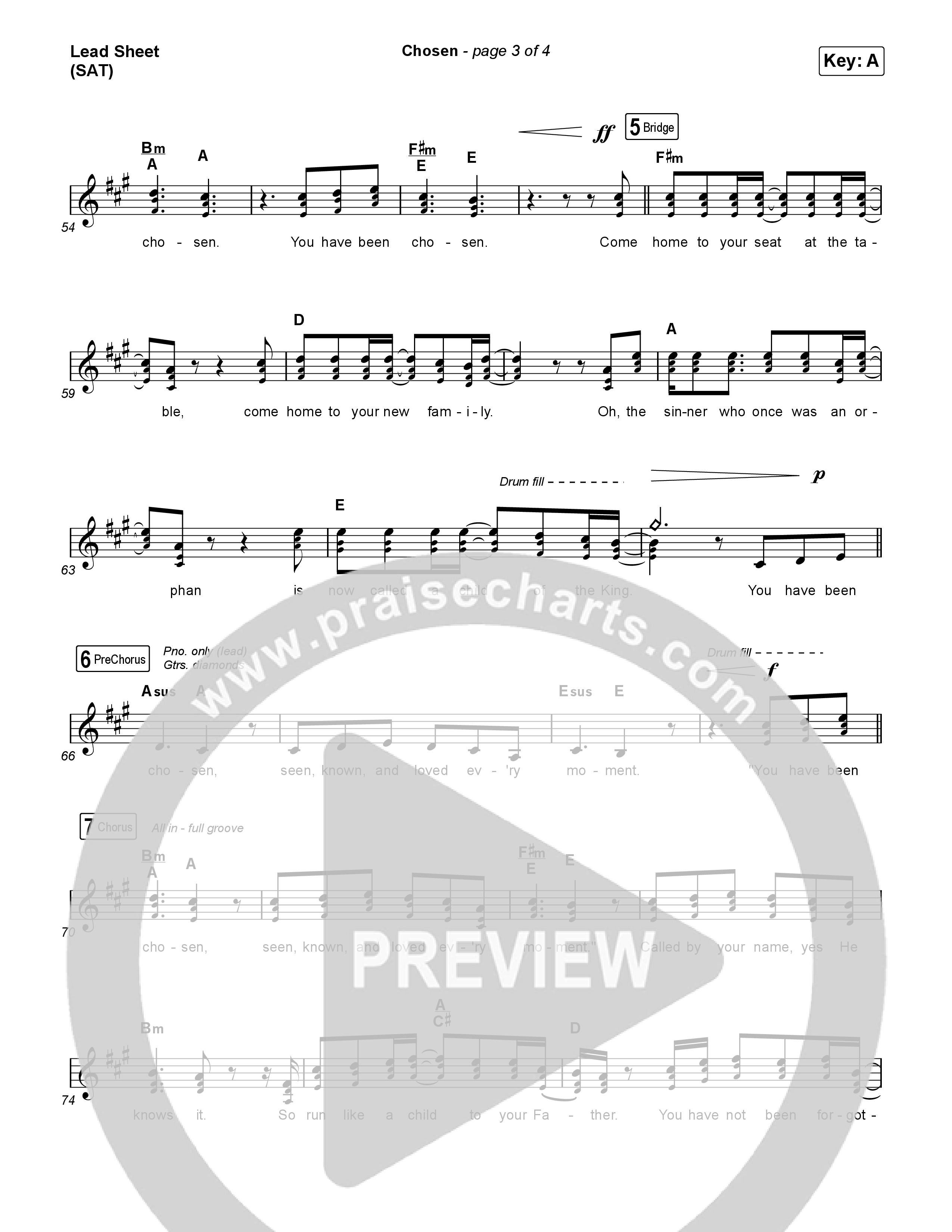 Chosen Lead Sheet (SAT) (Matthew West)