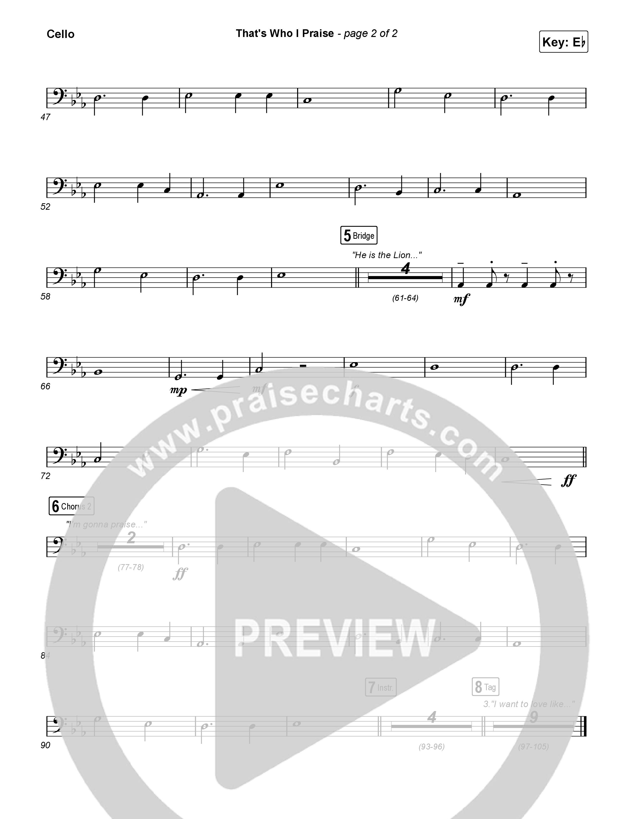 That's Who I Praise Cello (Brandon Lake)