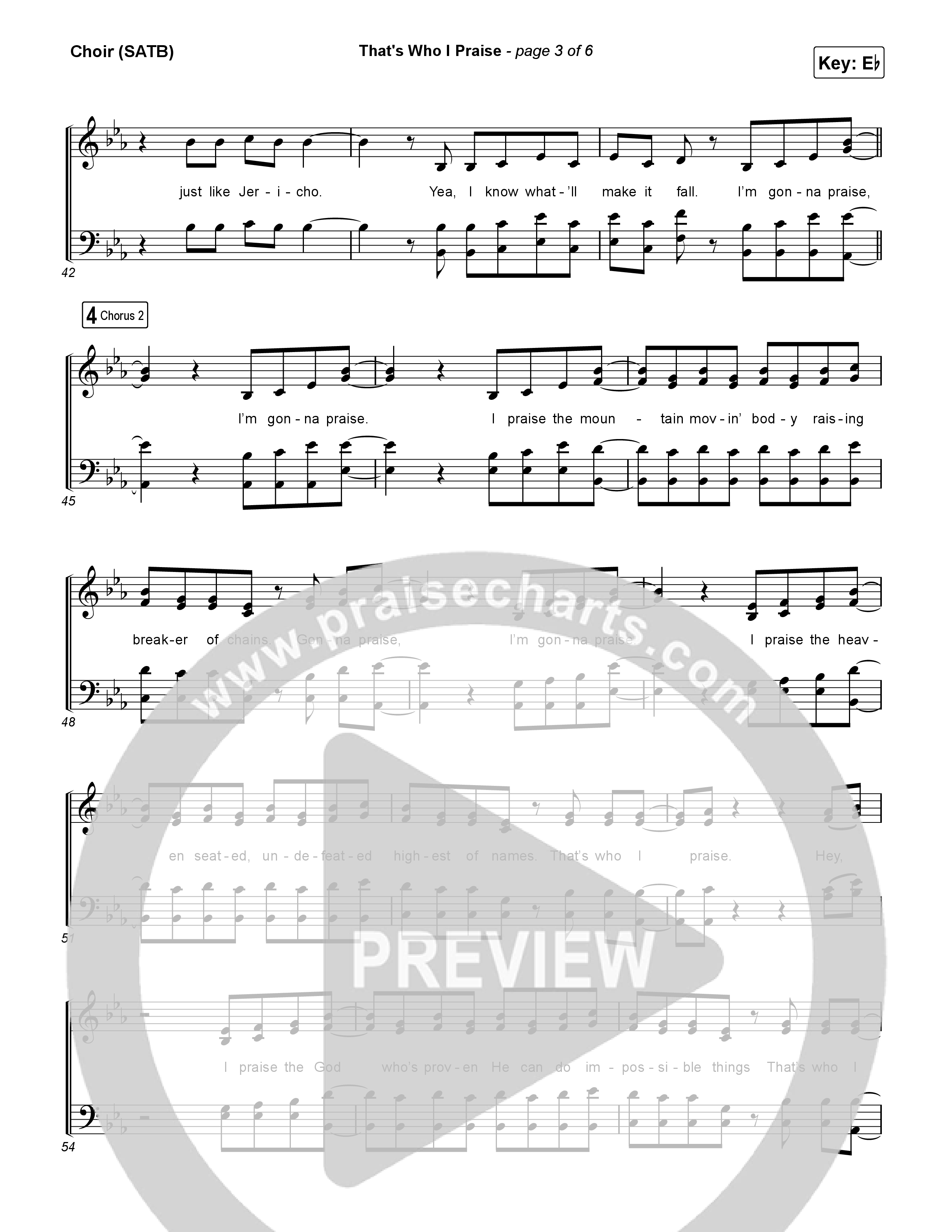 That's Who I Praise Choir Sheet (SATB) (Brandon Lake)