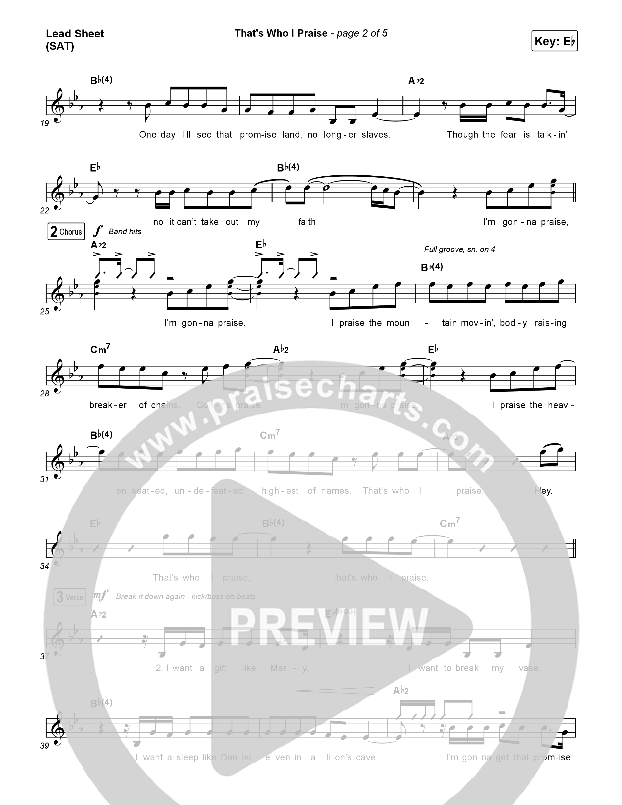 That's Who I Praise Lead Sheet (SAT) (Brandon Lake)