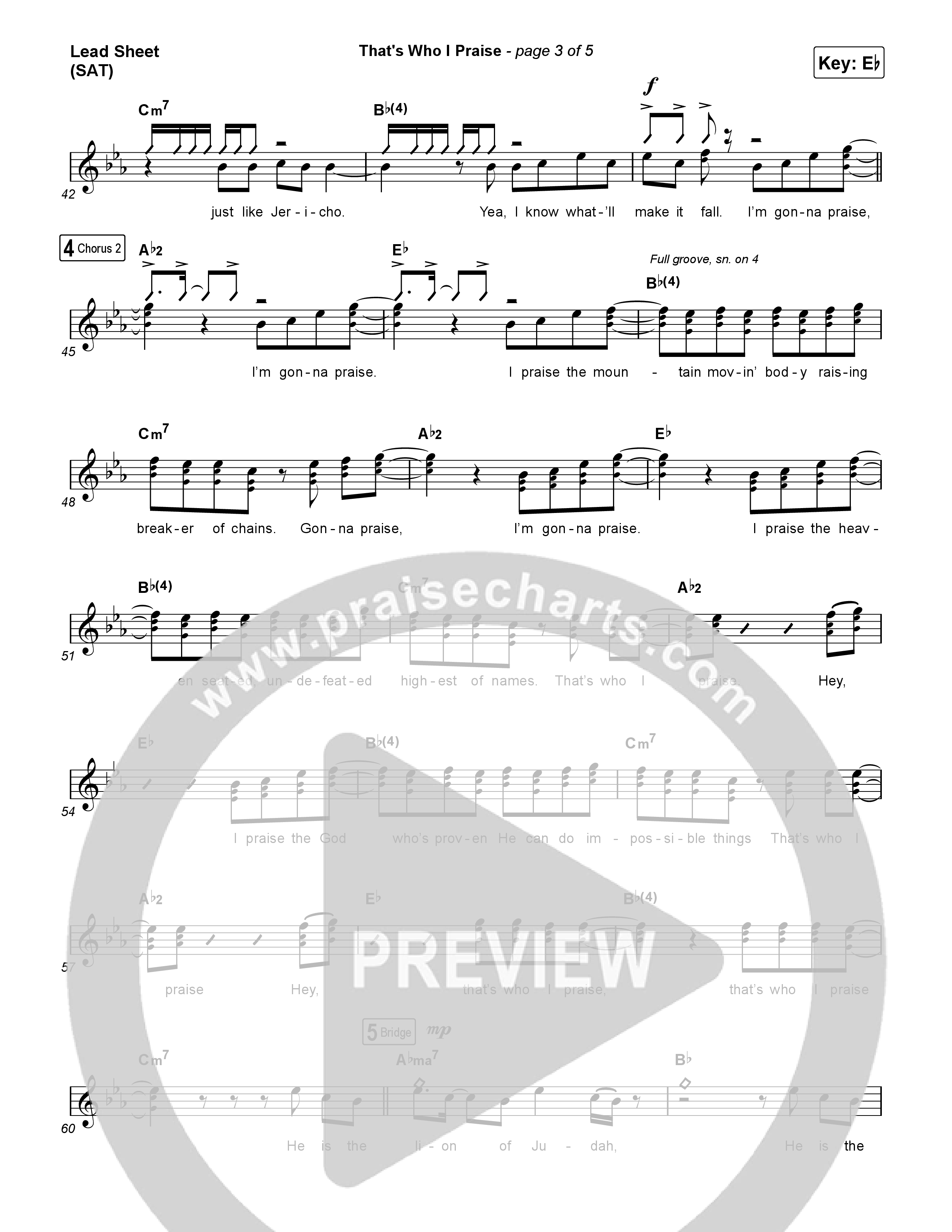That's Who I Praise Lead Sheet (SAT) (Brandon Lake)