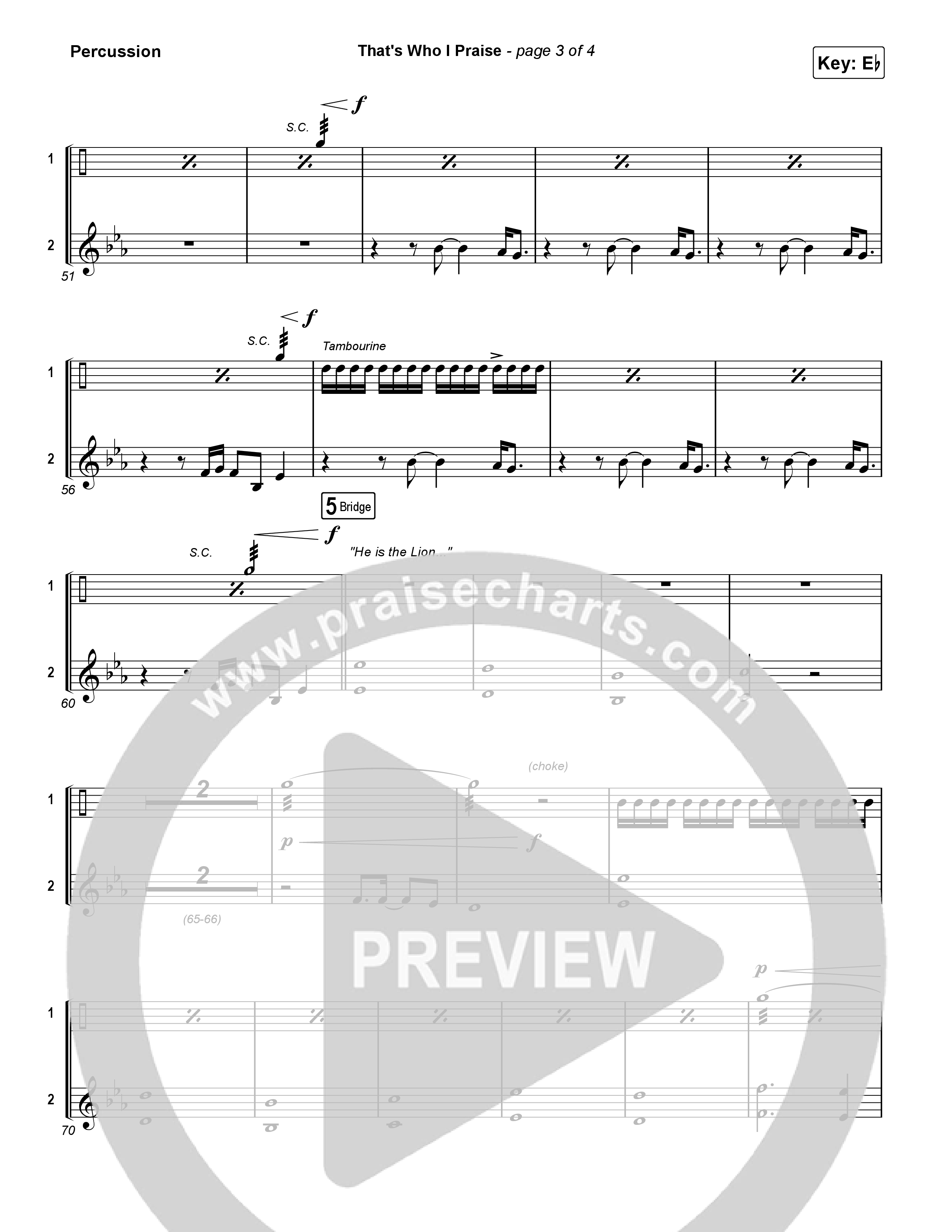 That's Who I Praise Percussion (Brandon Lake)