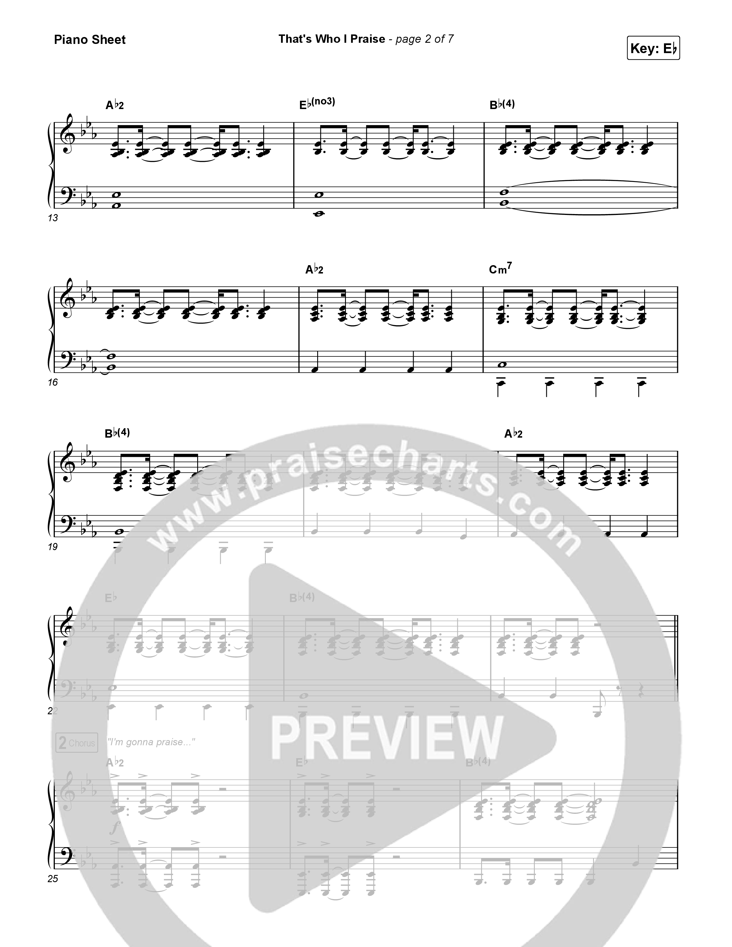 That's Who I Praise Piano Sheet (Brandon Lake)