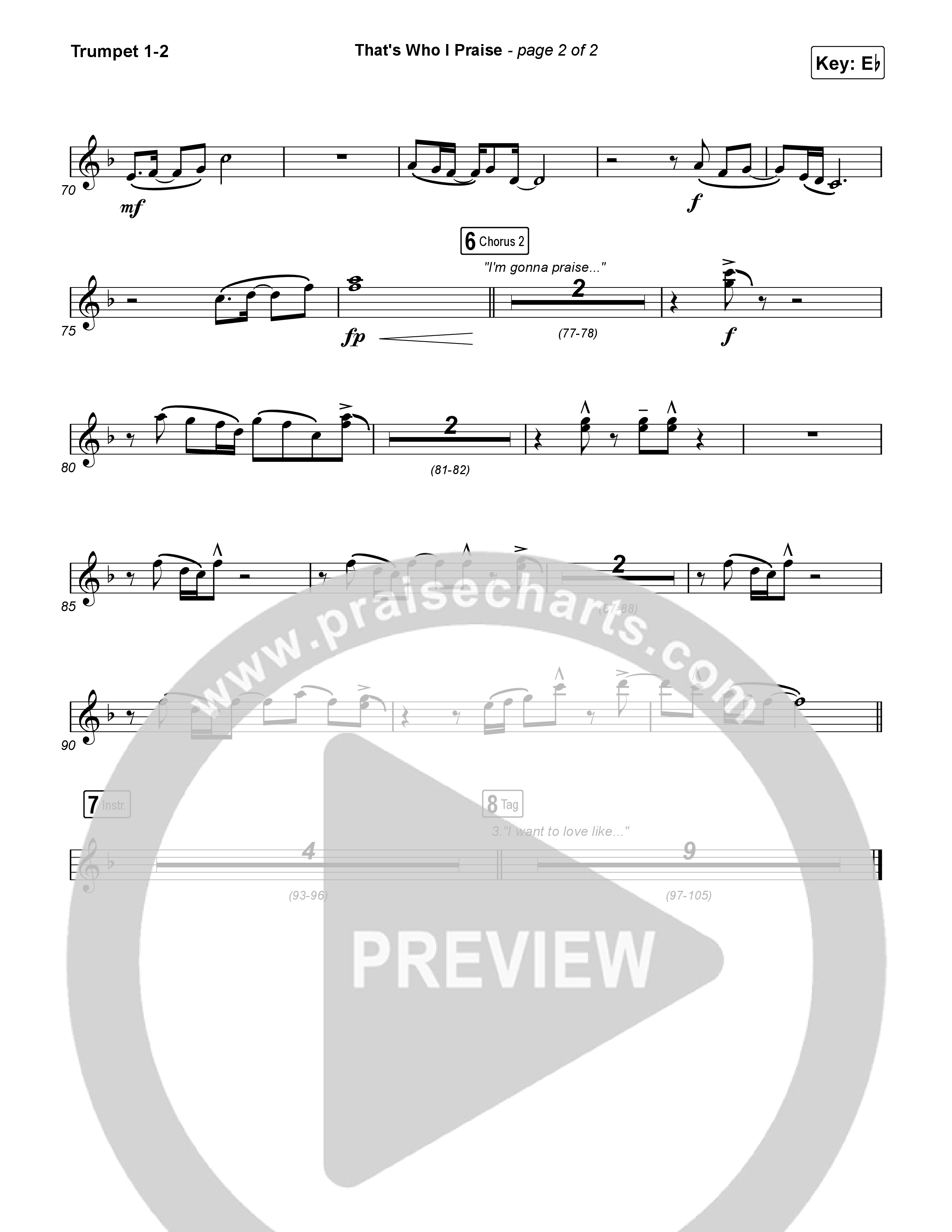 That's Who I Praise Trumpet 1,2 (Brandon Lake)