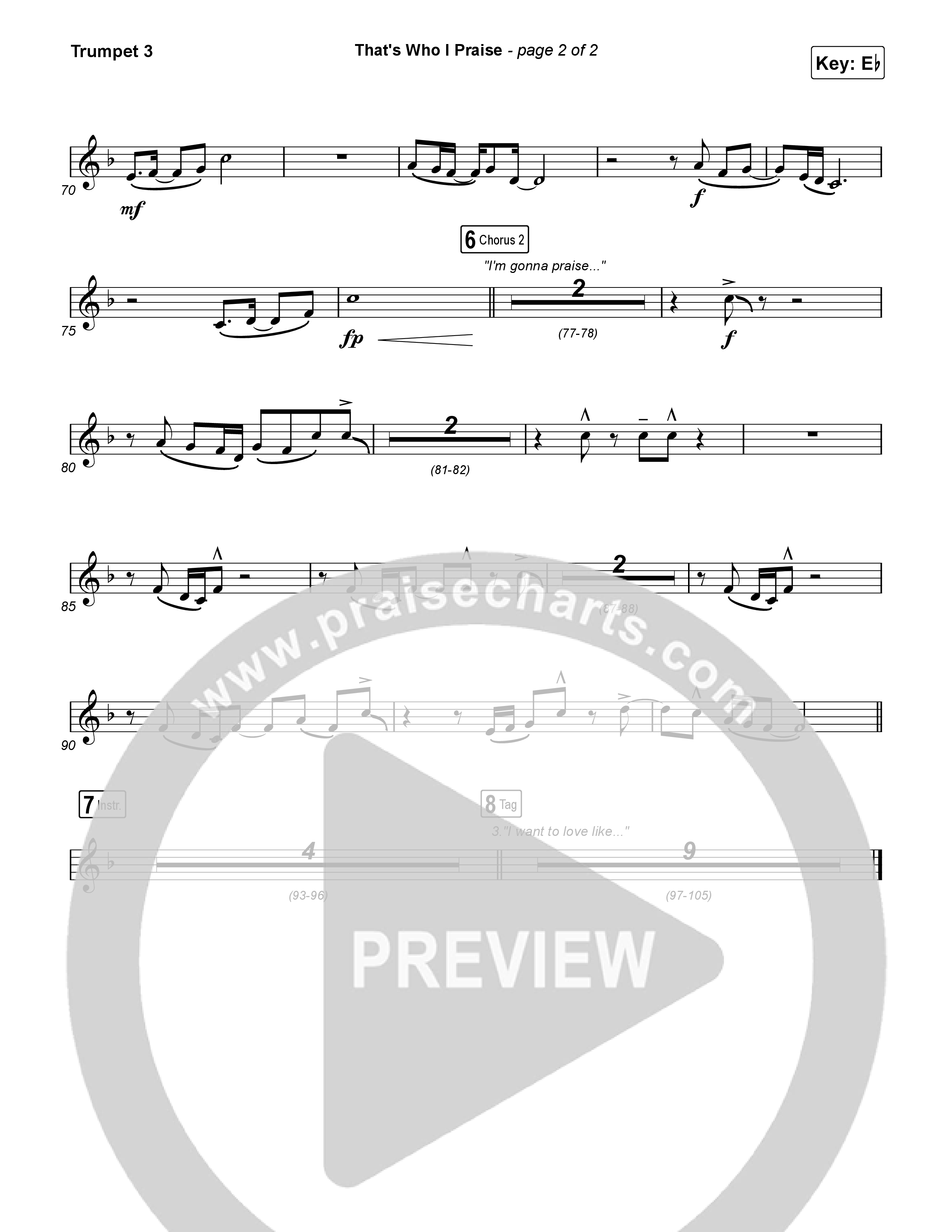 That's Who I Praise Trumpet 3 (Brandon Lake)