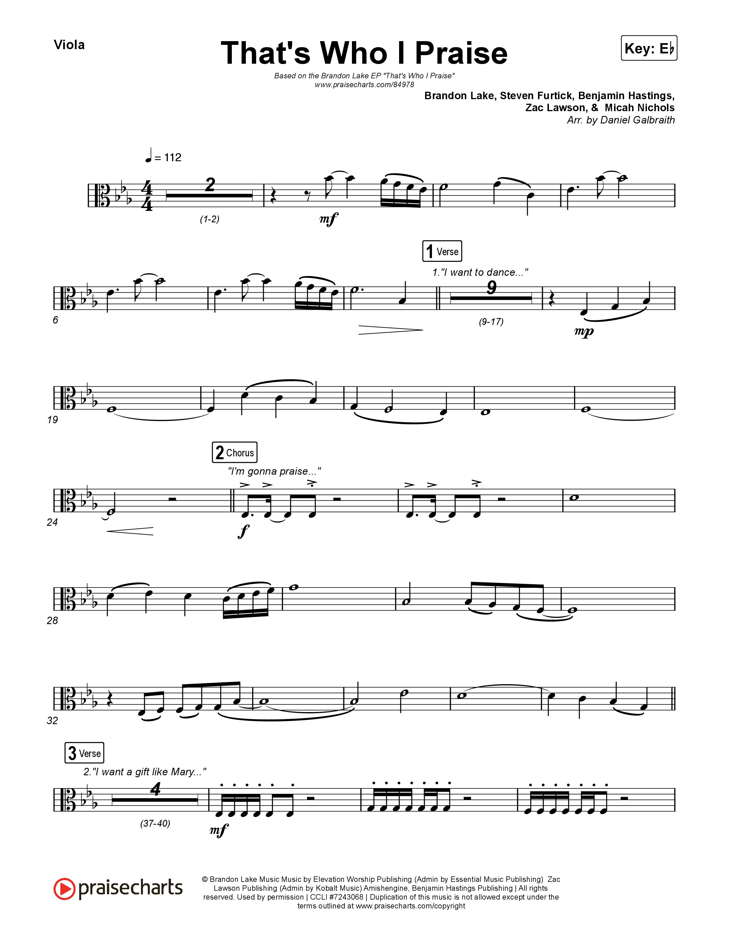 That's Who I Praise Viola (Brandon Lake)