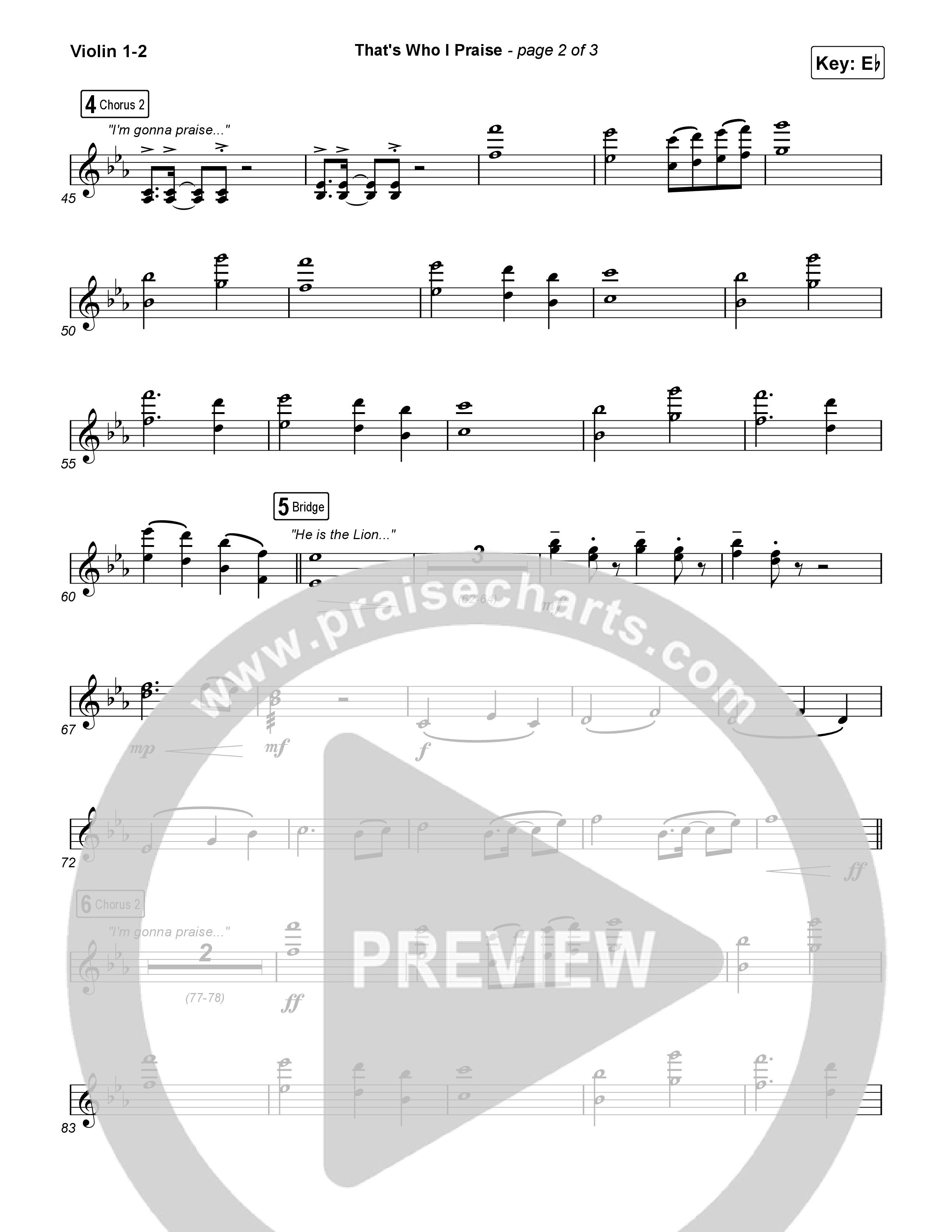 That's Who I Praise Violin 1,2 (Brandon Lake)