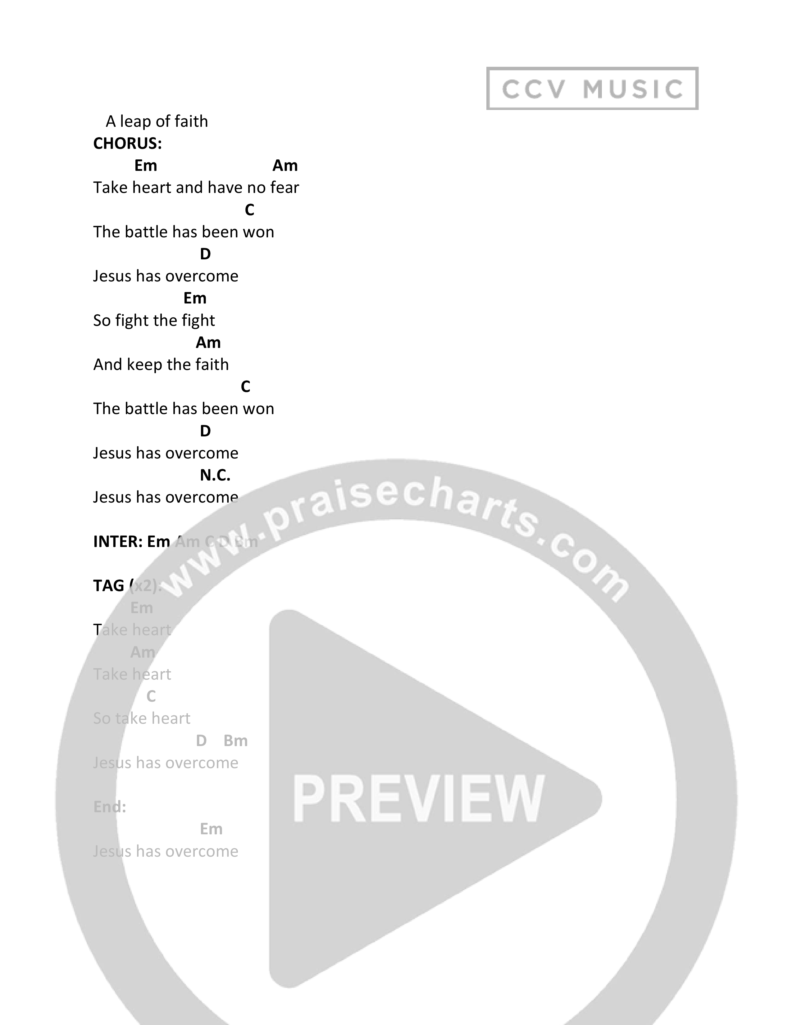 Take Heart Chord Chart (CCV Kids)