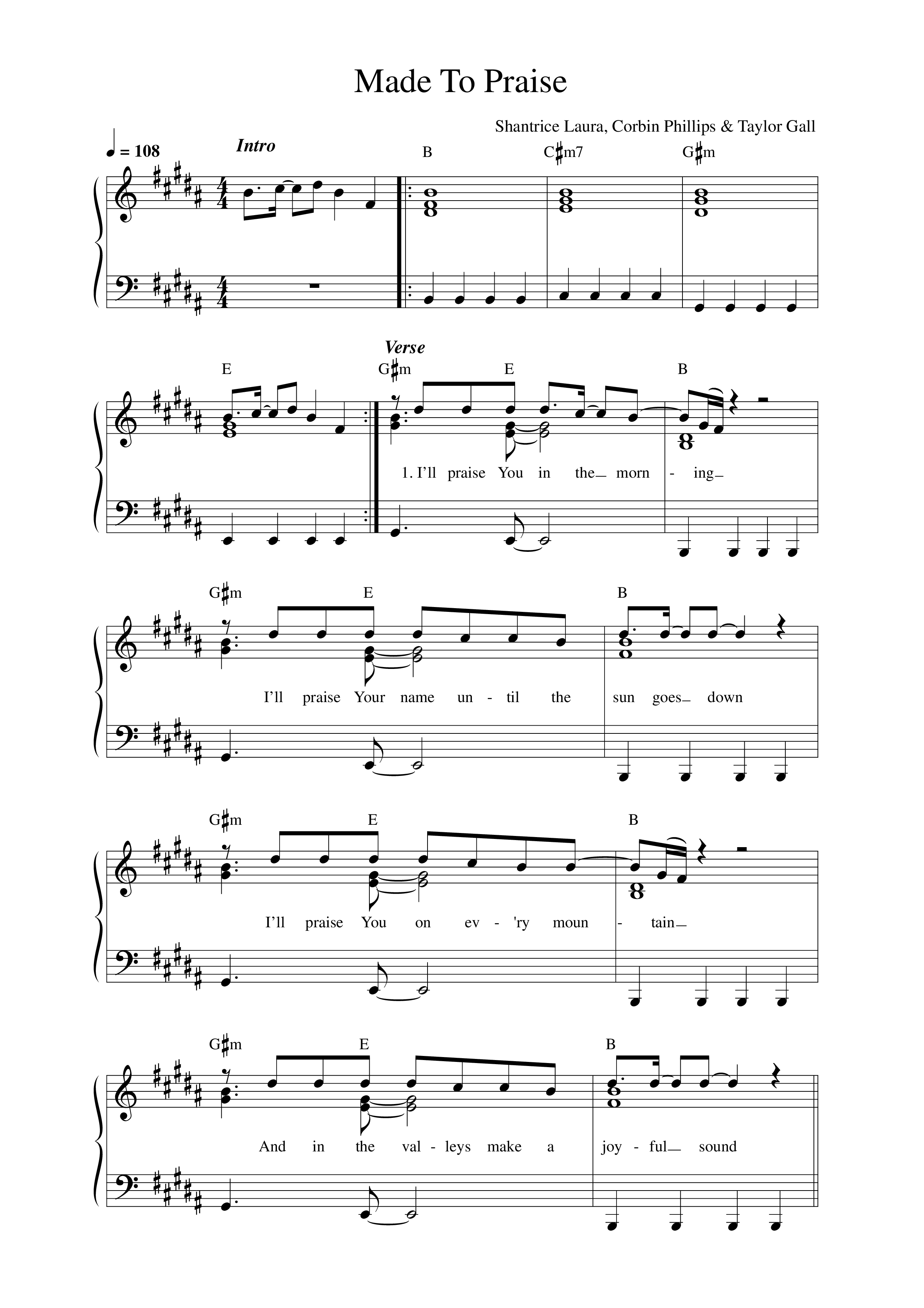 Made To Praise Lead Sheet Melody (Thrive Worship)