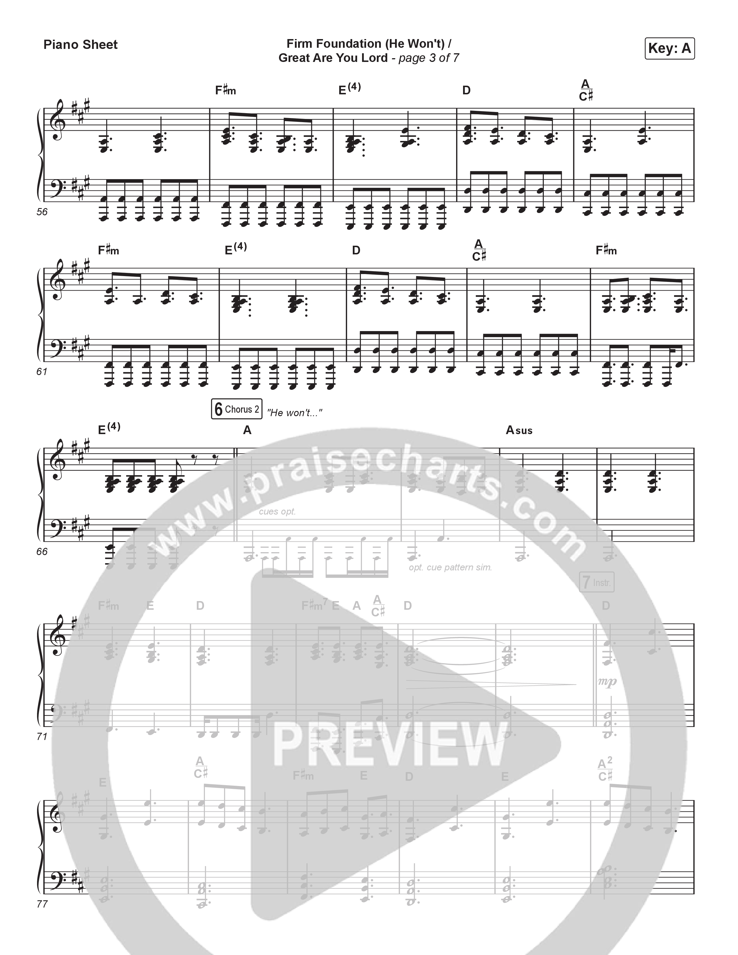 Firm Foundation (He Won't) / Great Are You Lord Piano Sheet (Kari Jobe)