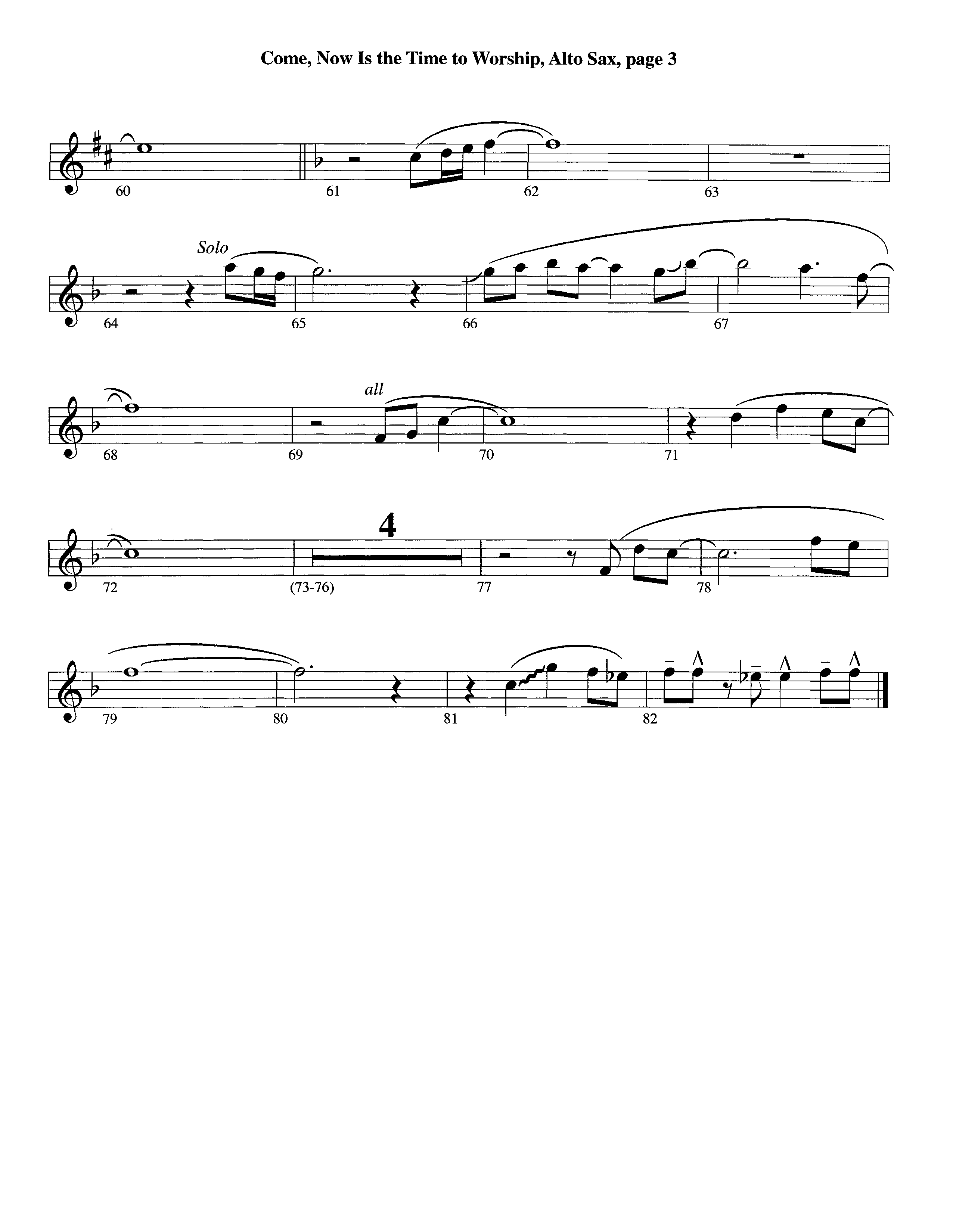 Come Now Is The Time To Worship (Instrumental) Alto Sax (Lifeway Worship / Arr. Richard Kingsmore)