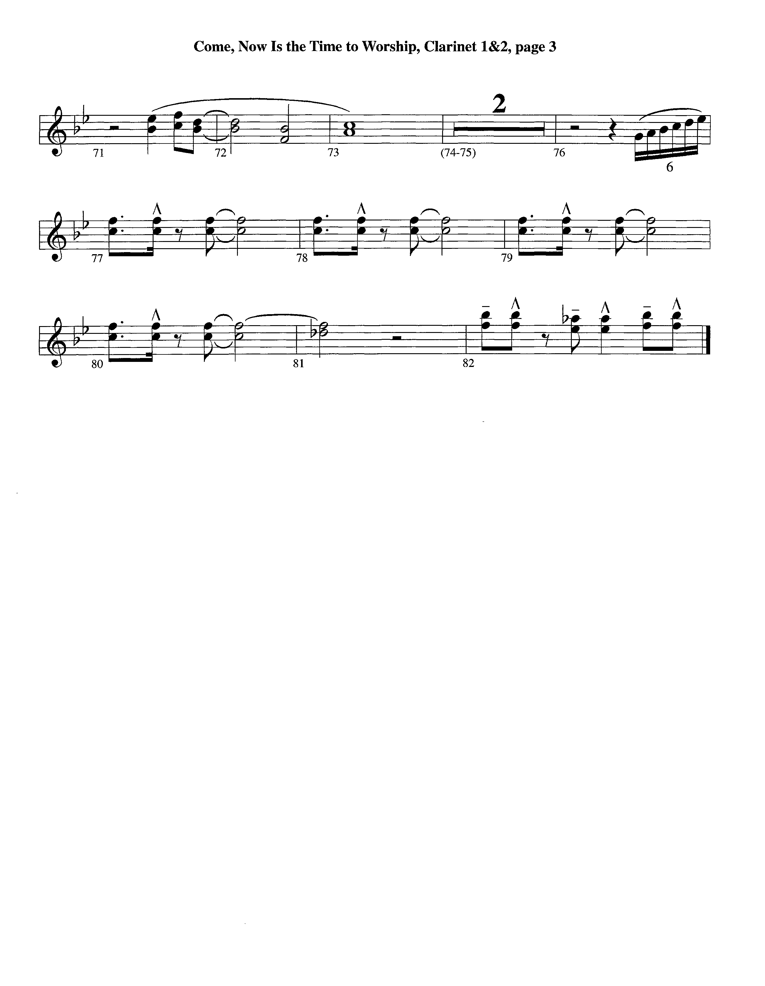 Come Now Is The Time To Worship (Instrumental) Clarinet 1/2 (Lifeway Worship / Arr. Richard Kingsmore)