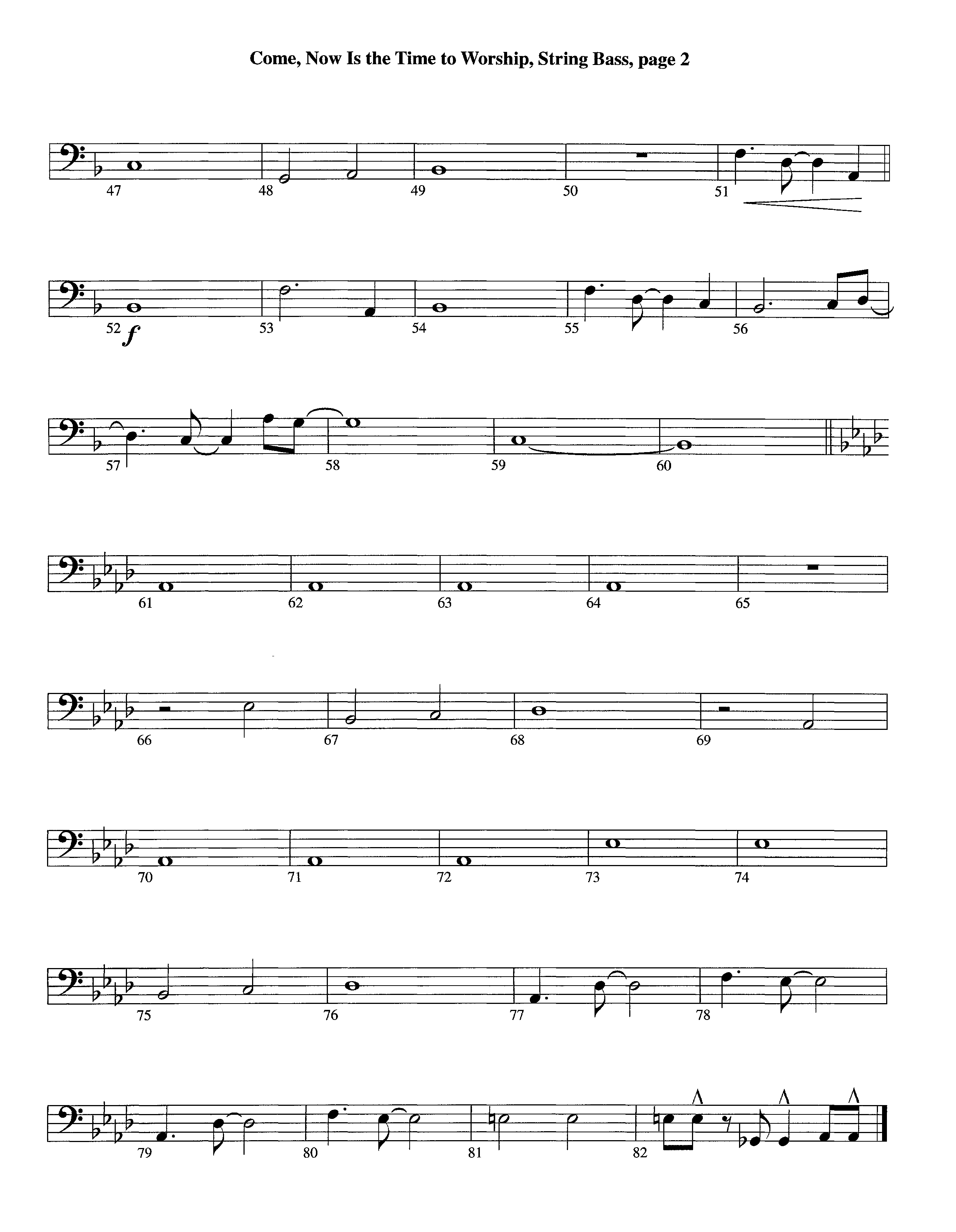 Come Now Is The Time To Worship (Instrumental) Double Bass (Lifeway Worship / Arr. Richard Kingsmore)