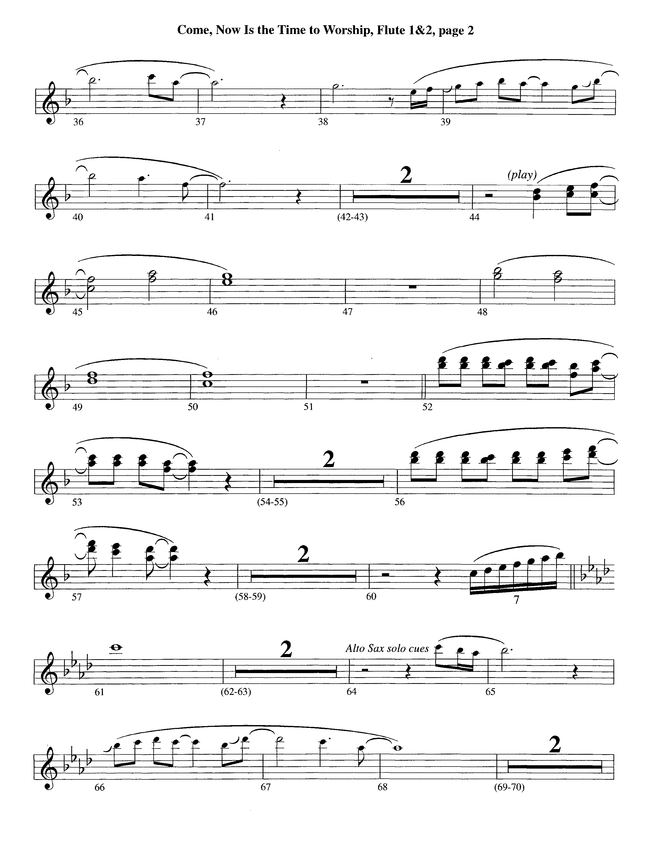 Come Now Is The Time To Worship (Instrumental) Flute 1/2 (Lifeway Worship / Arr. Richard Kingsmore)