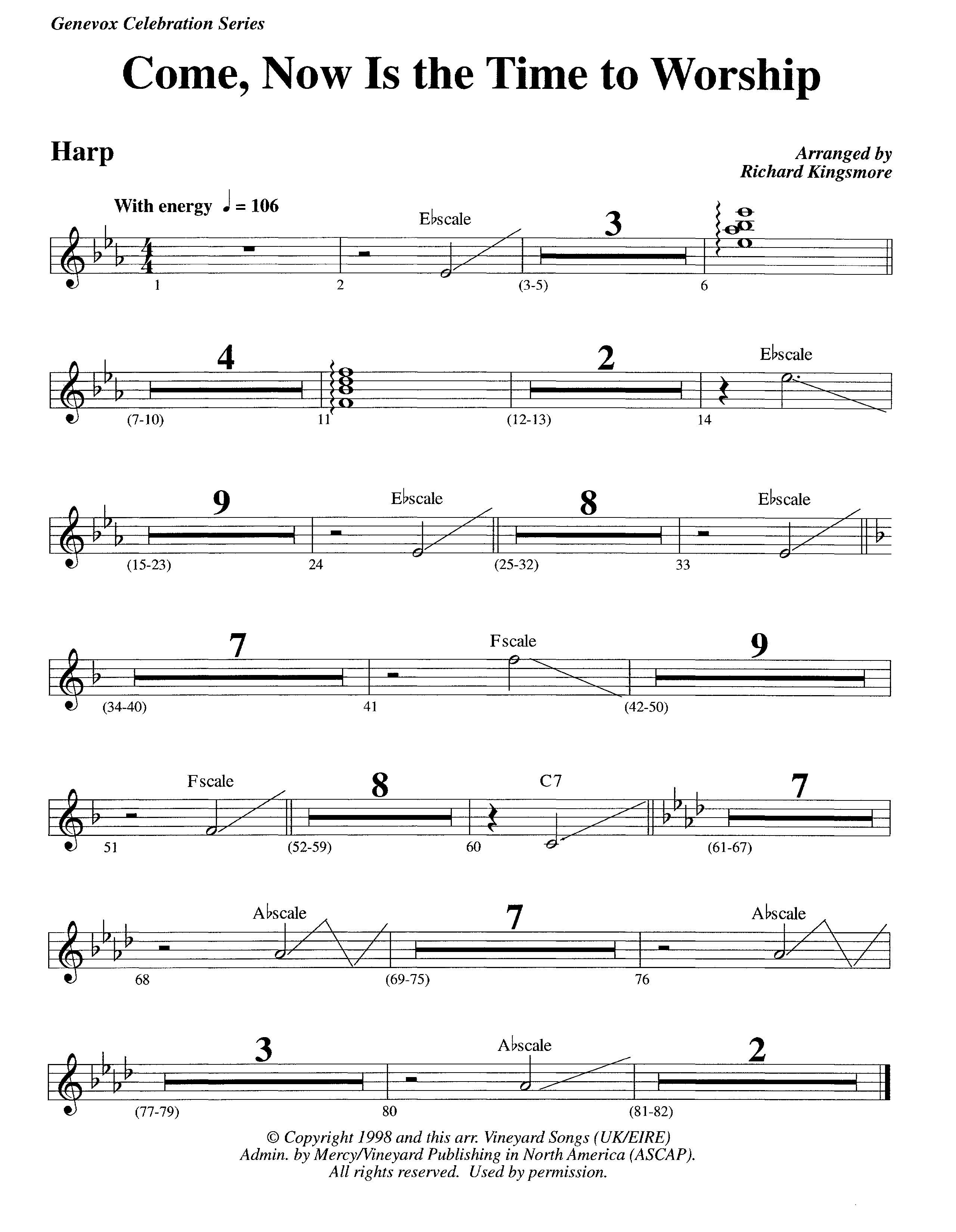 Come Now Is The Time To Worship (Instrumental) Harp (Lifeway Worship / Arr. Richard Kingsmore)