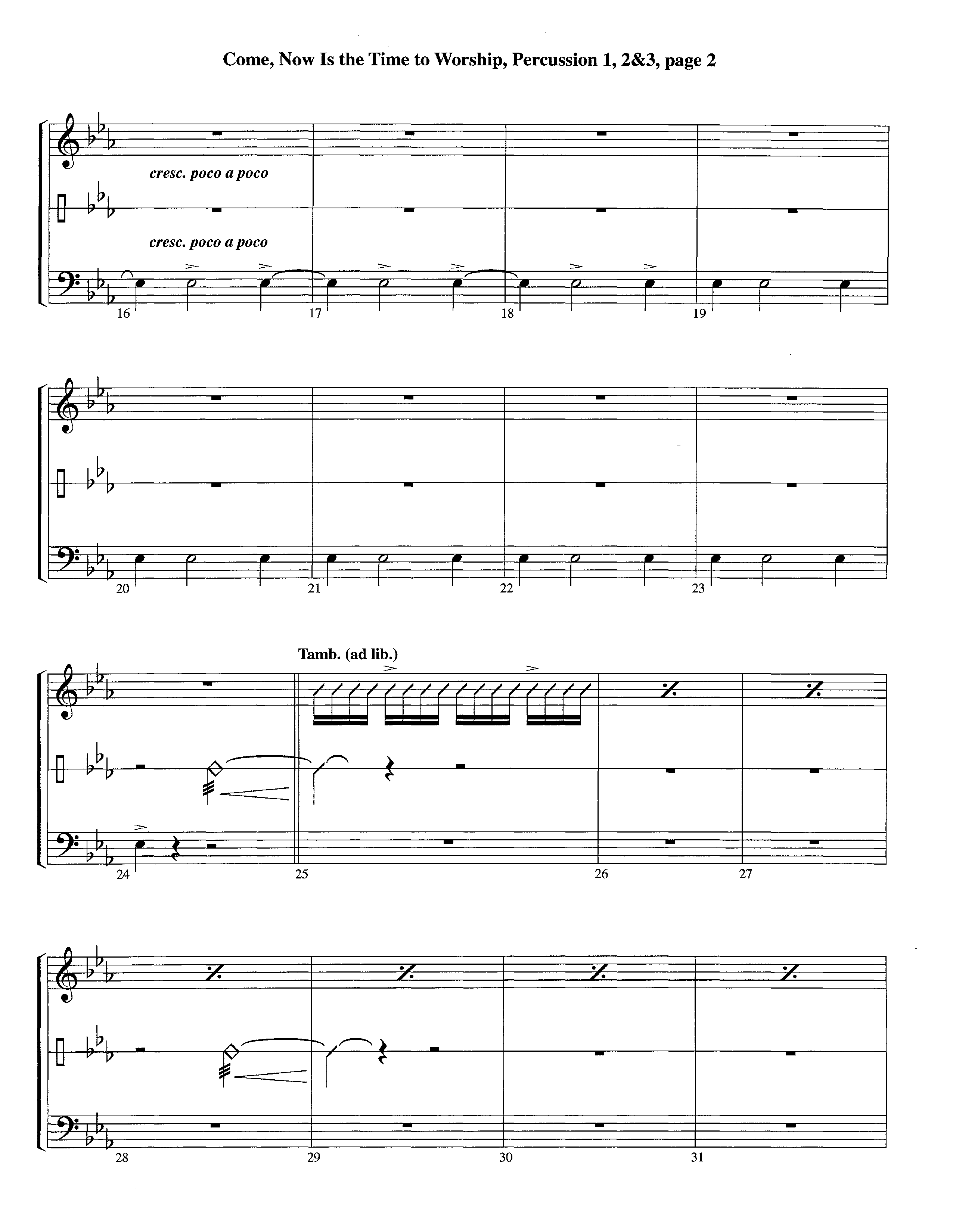 Come Now Is The Time To Worship (Instrumental) Percussion 1/2 (Lifeway Worship / Arr. Richard Kingsmore)