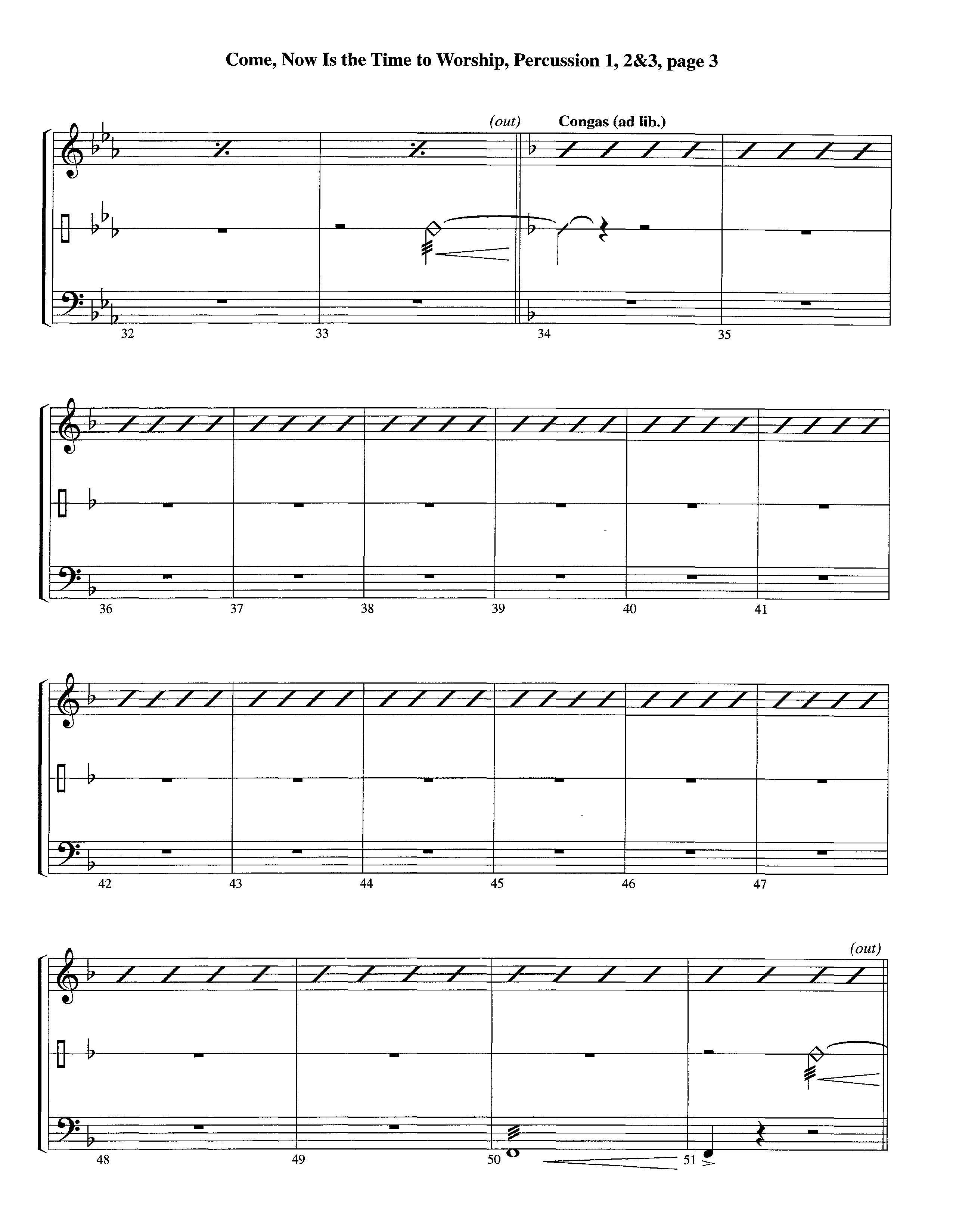 Come Now Is The Time To Worship (Instrumental) Percussion 1/2 (Lifeway Worship / Arr. Richard Kingsmore)