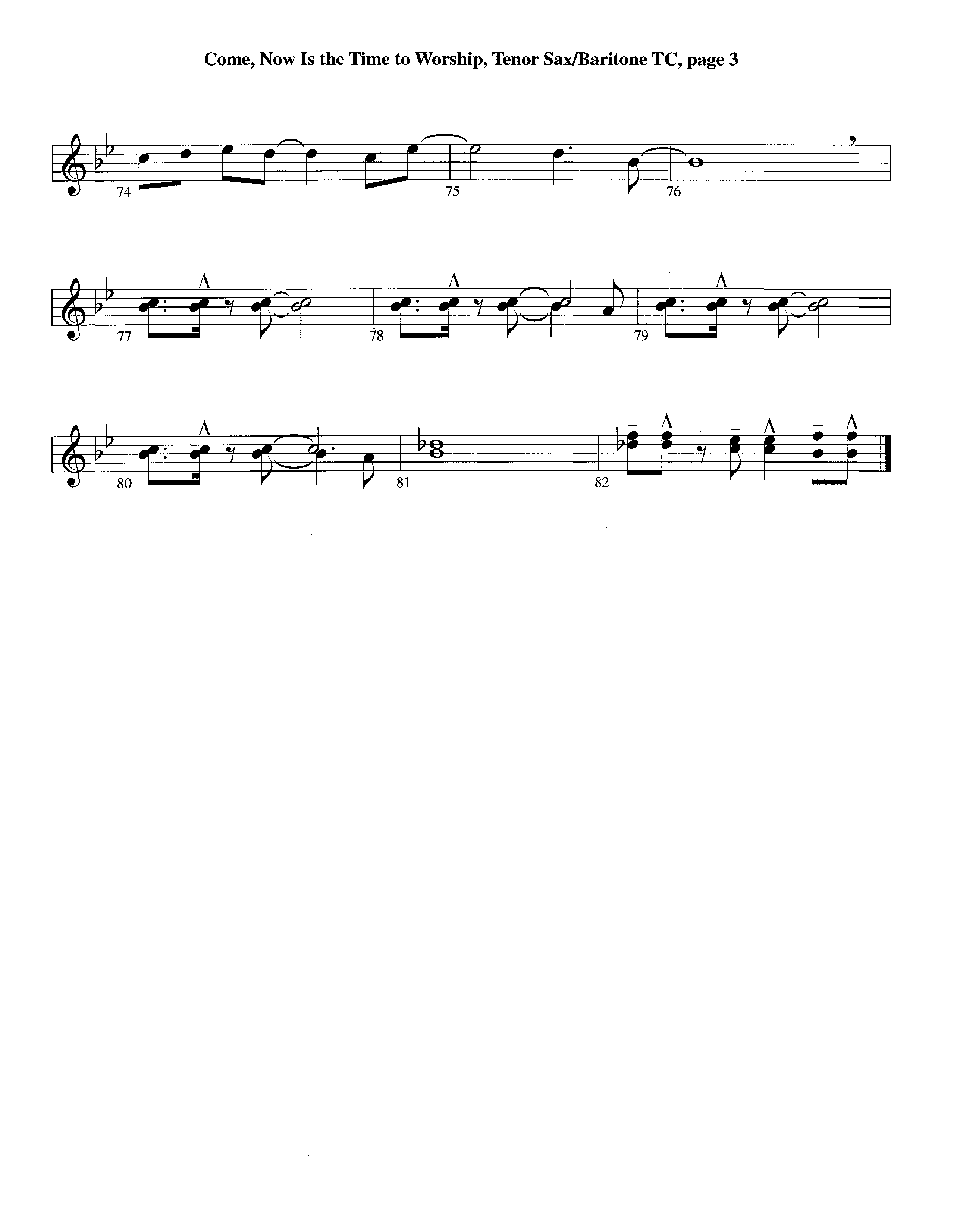 Come Now Is The Time To Worship (Instrumental) Tenor Sax/Baritone T.C. (Lifeway Worship / Arr. Richard Kingsmore)