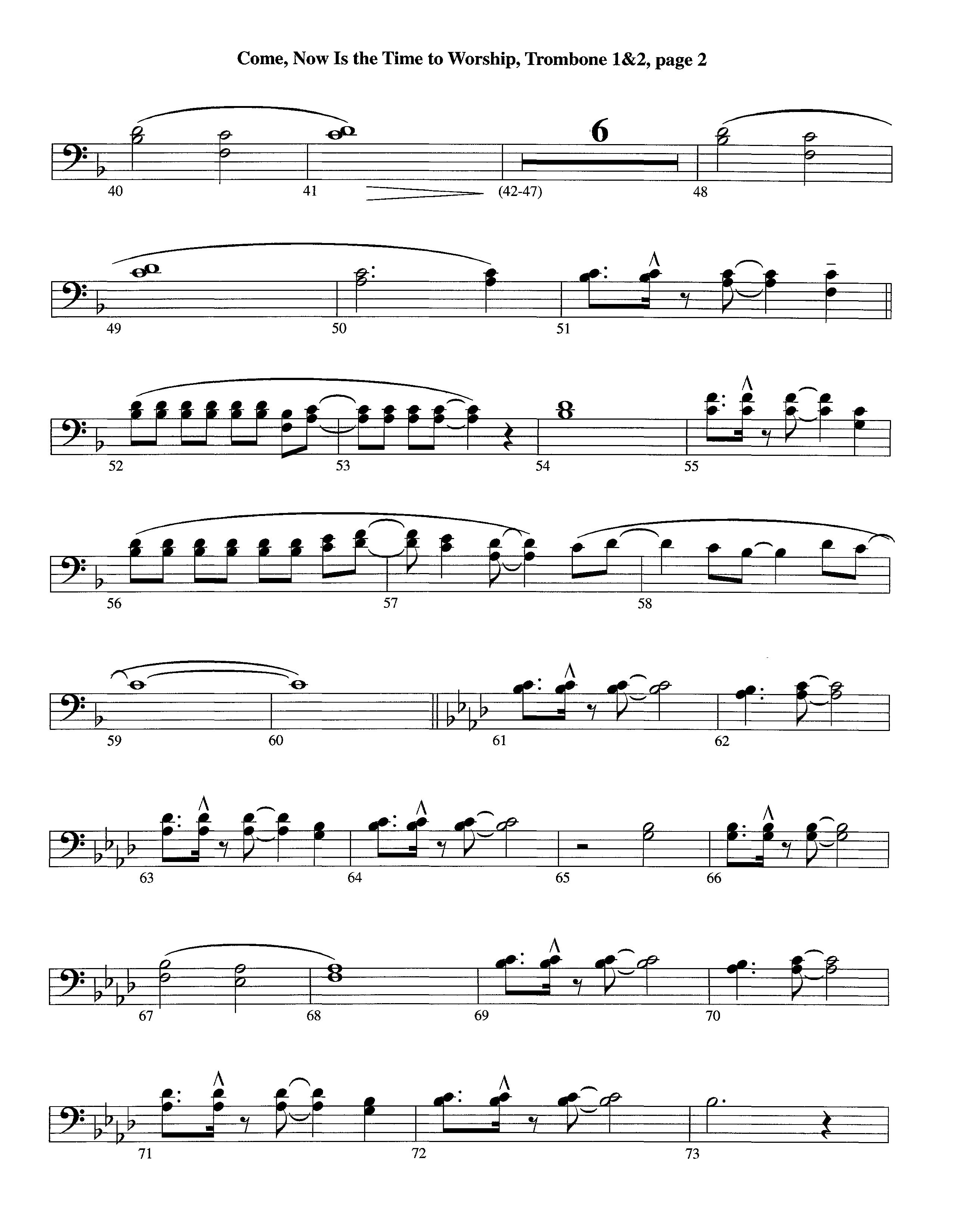 Come Now Is The Time To Worship (Instrumental) Trombone 1/2 (Lifeway Worship / Arr. Richard Kingsmore)