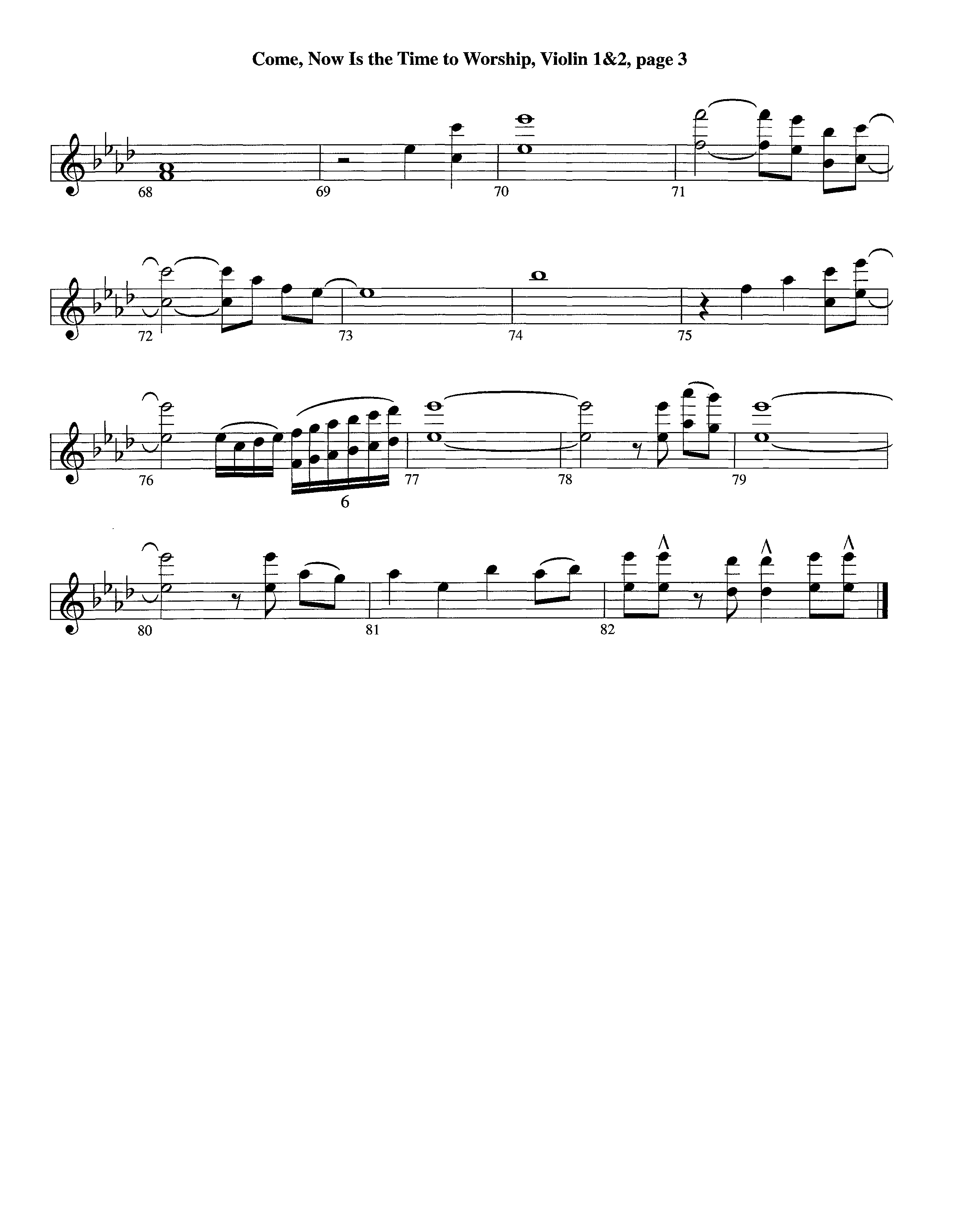 Come Now Is The Time To Worship (Instrumental) Violin 1/2 (Lifeway Worship / Arr. Richard Kingsmore)