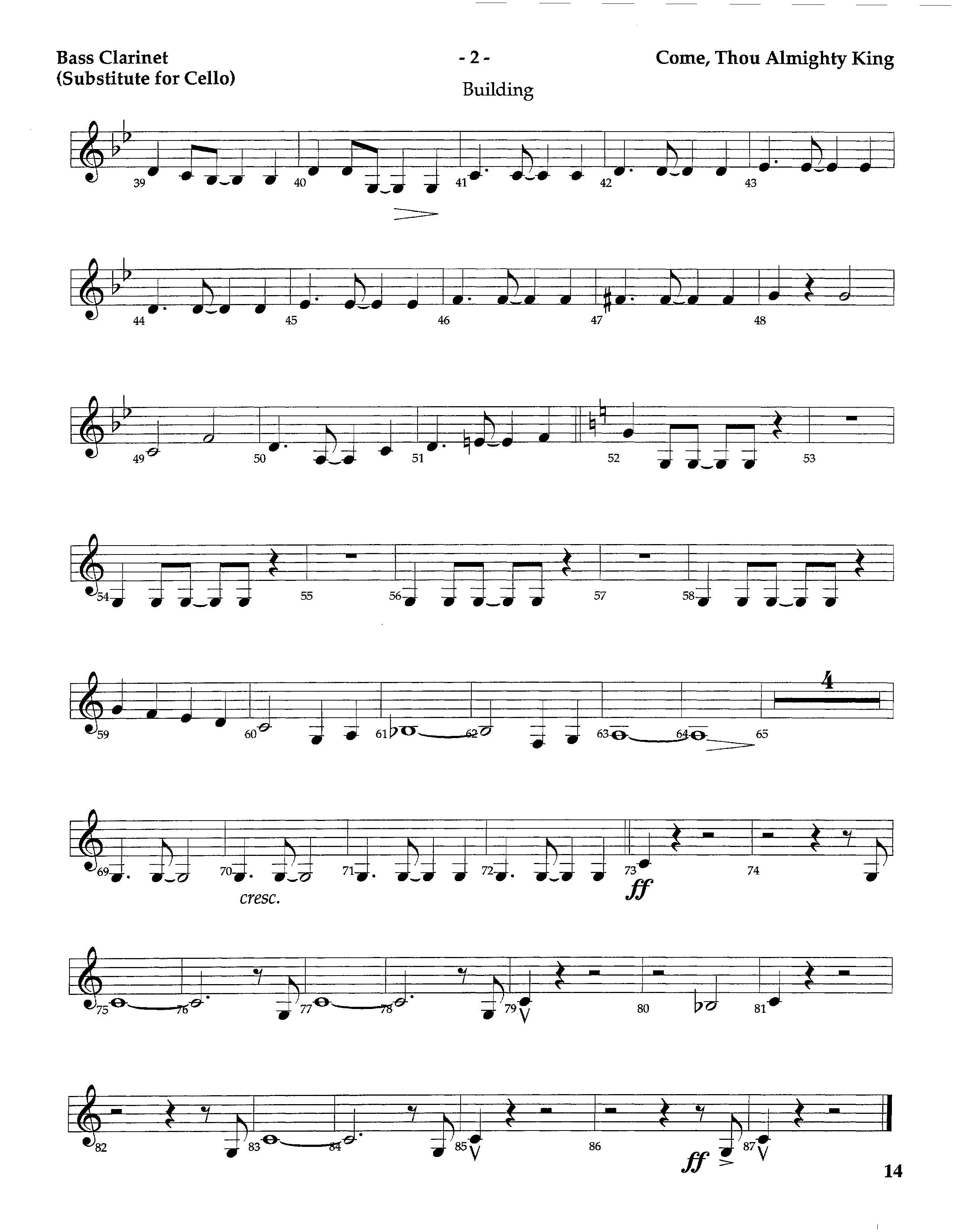 Come Thou Almighty King (Instrumental) Bass Clarinet (Lifeway Worship / Arr. Steve Dunn)