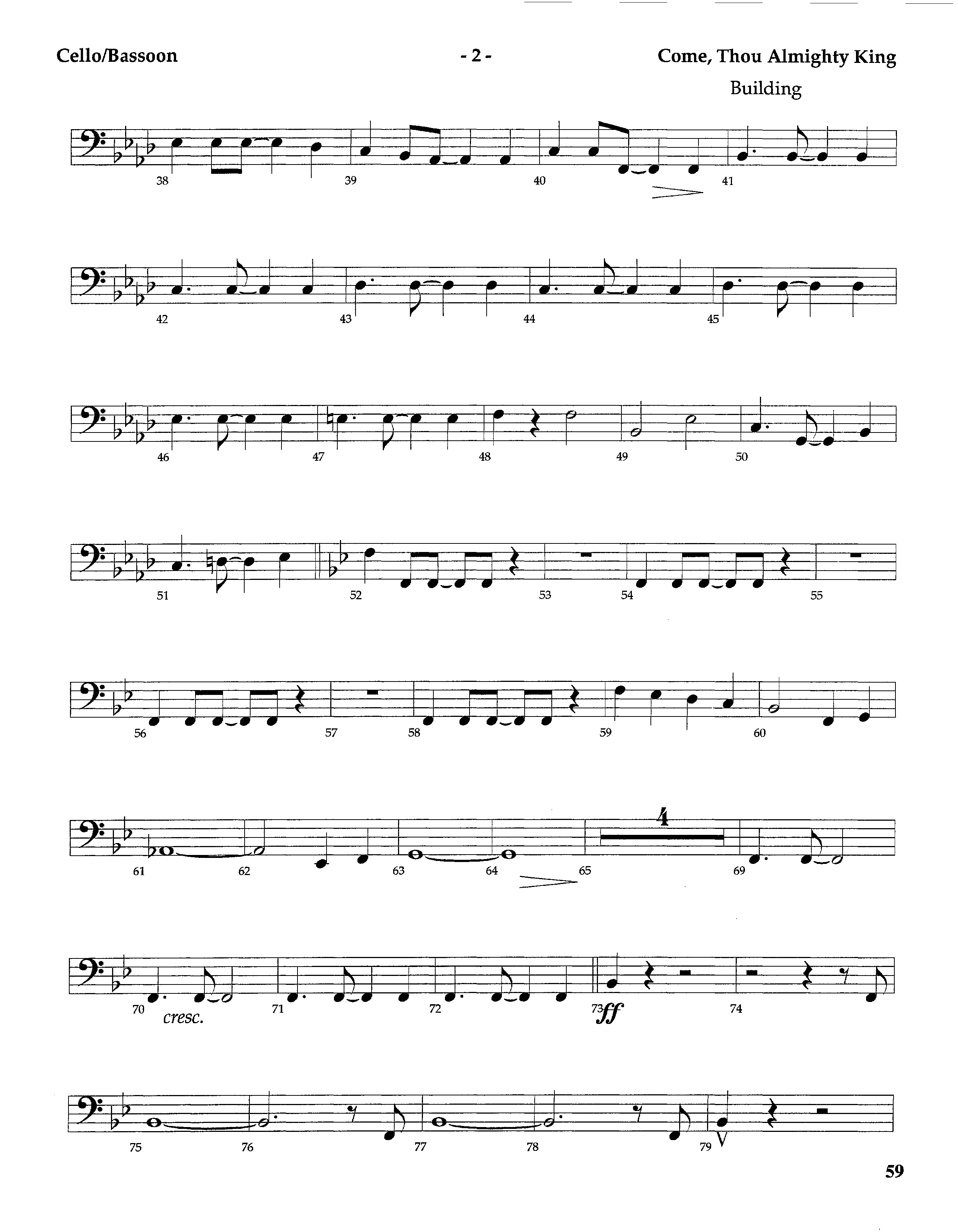 Come Thou Almighty King (Instrumental) Cello (Lifeway Worship / Arr. Steve Dunn)