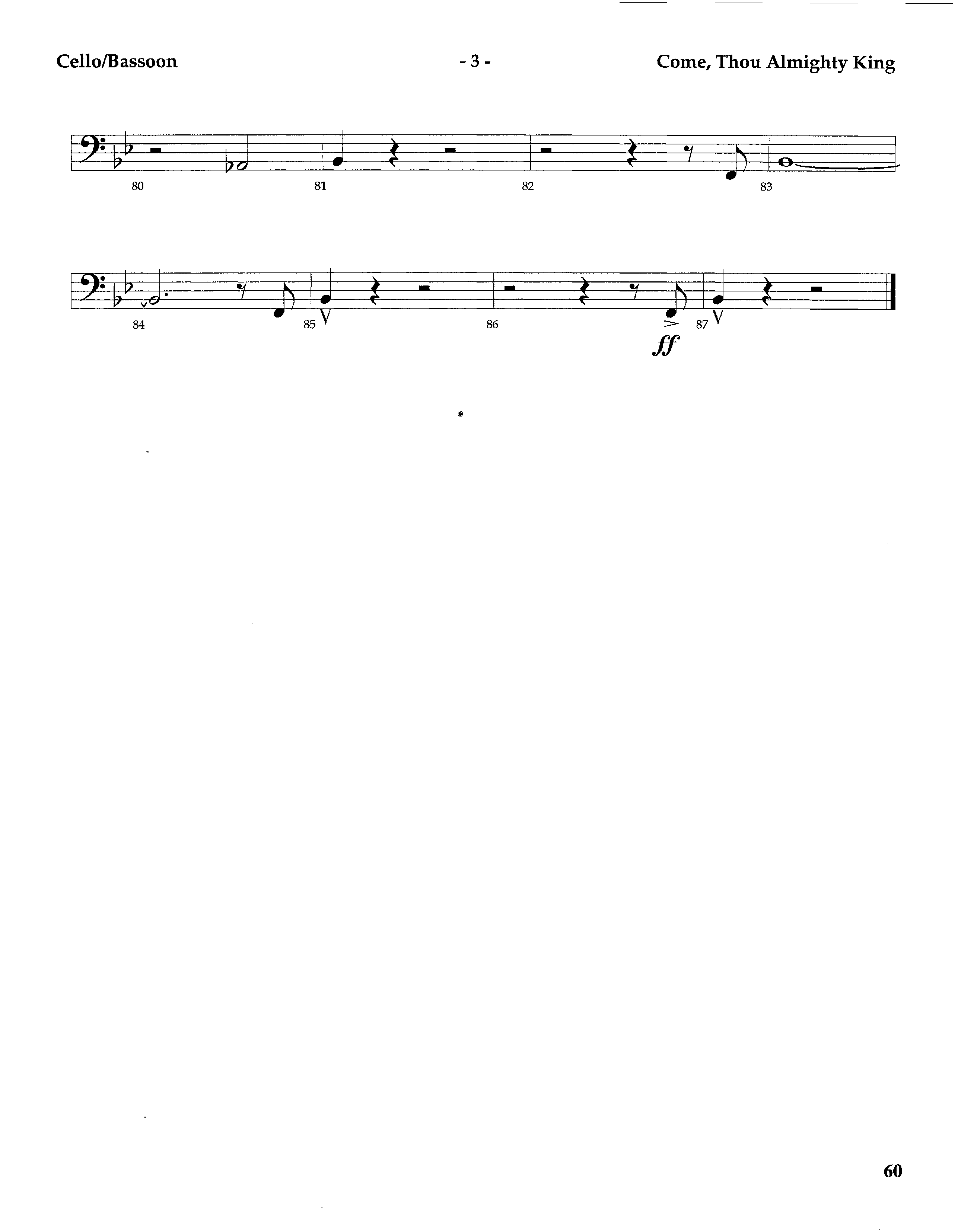 Come Thou Almighty King (Instrumental) Cello (Lifeway Worship / Arr. Steve Dunn)