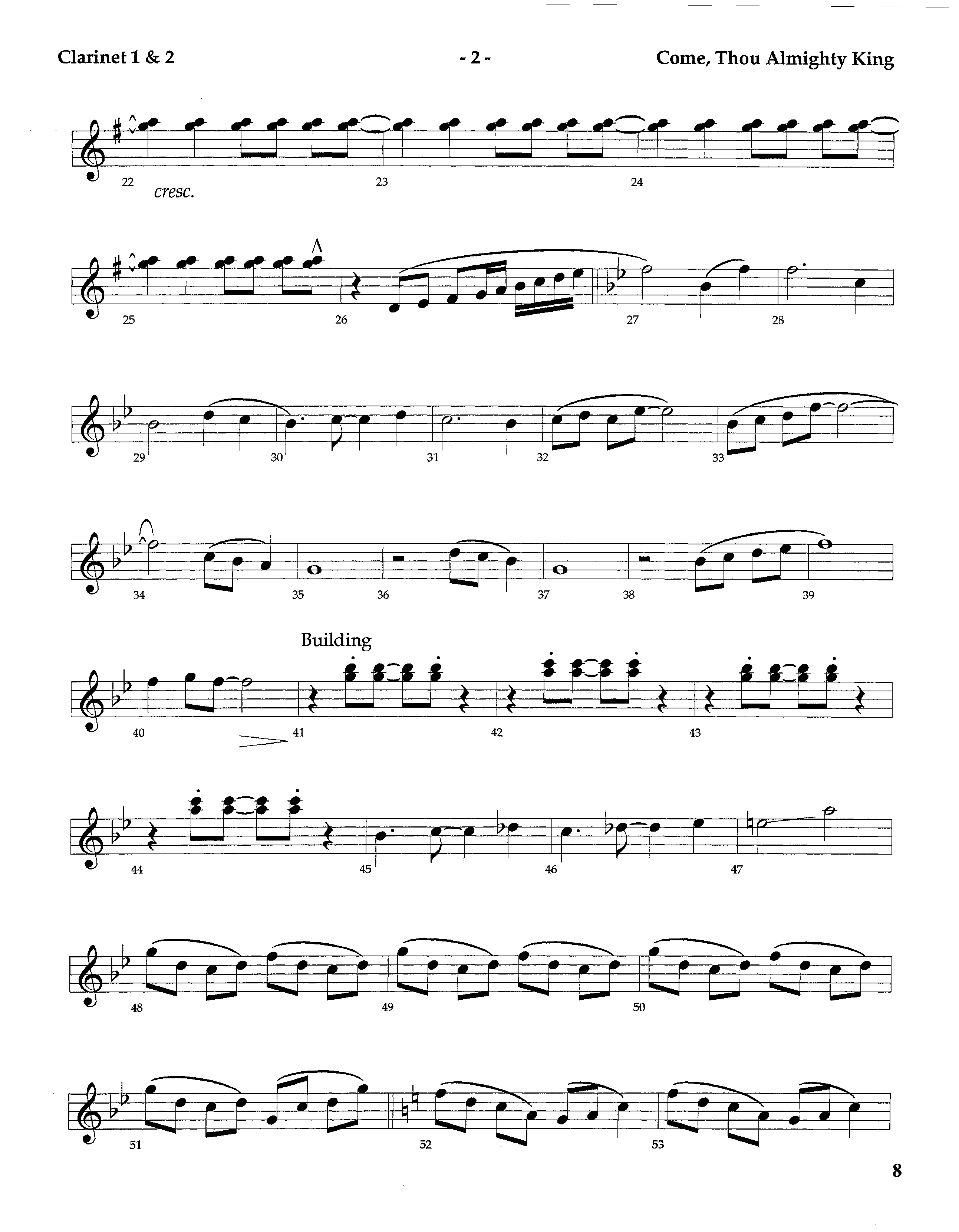 Come Thou Almighty King (Instrumental) Clarinet 1/2 (Lifeway Worship / Arr. Steve Dunn)