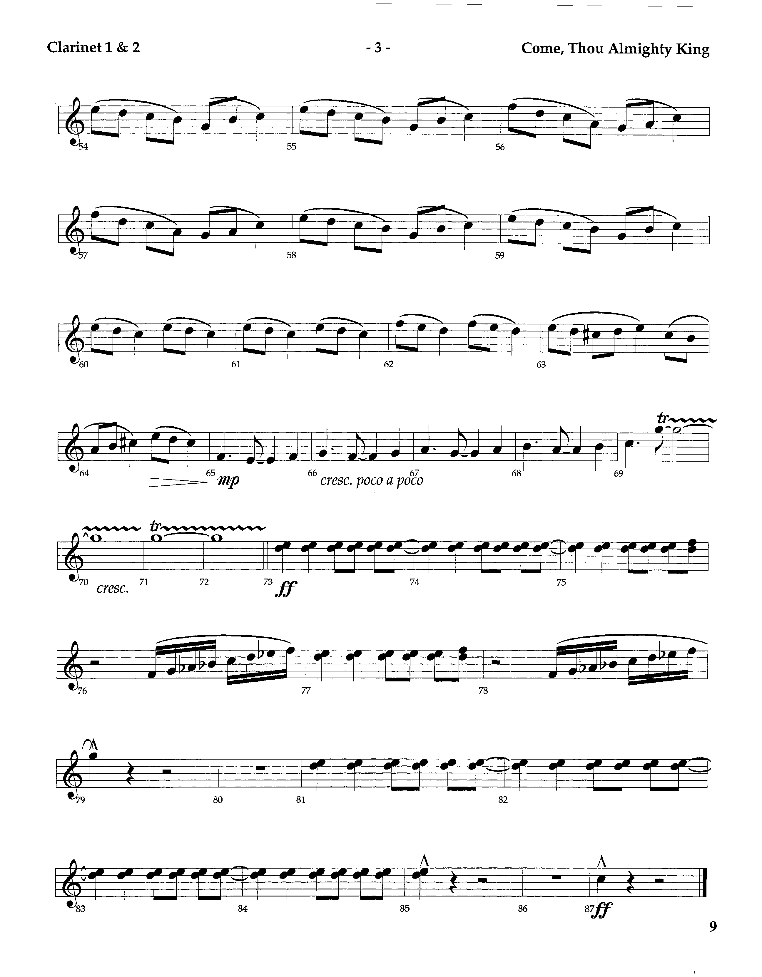 Come Thou Almighty King (Instrumental) Clarinet 1/2 (Lifeway Worship / Arr. Steve Dunn)