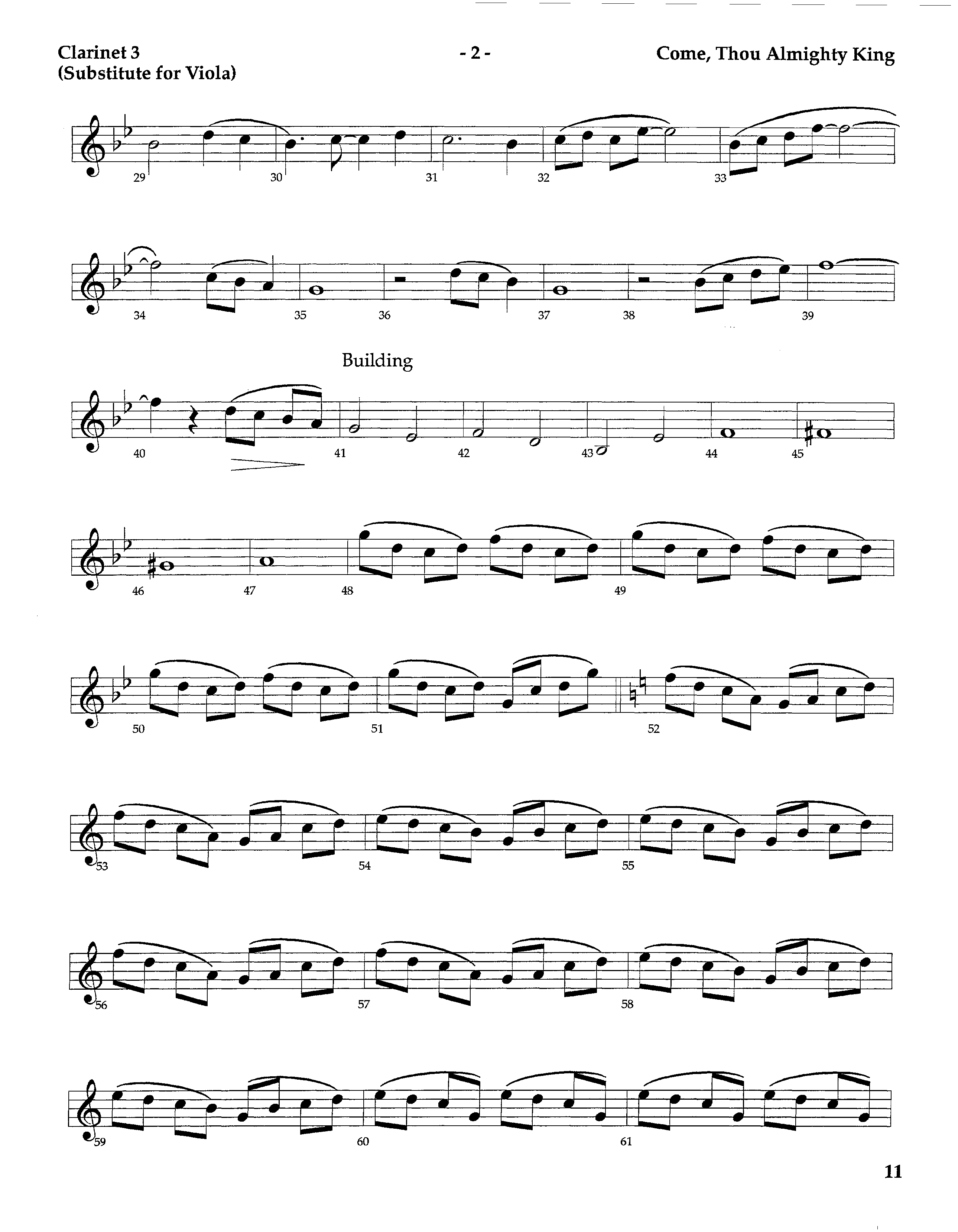 Come Thou Almighty King (Instrumental) Clarinet 3 (Lifeway Worship / Arr. Steve Dunn)