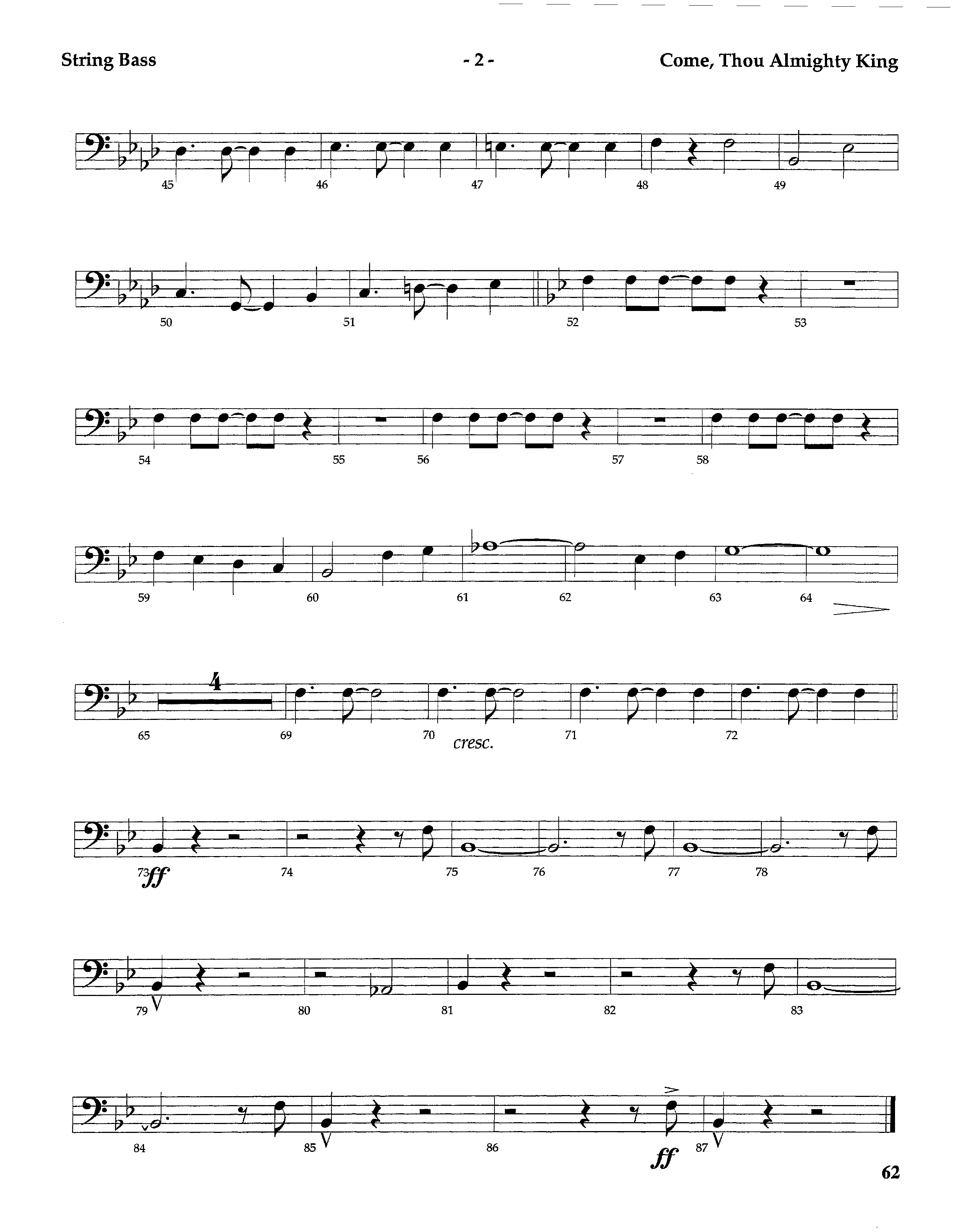 Come Thou Almighty King (Instrumental) Double Bass (Lifeway Worship / Arr. Steve Dunn)