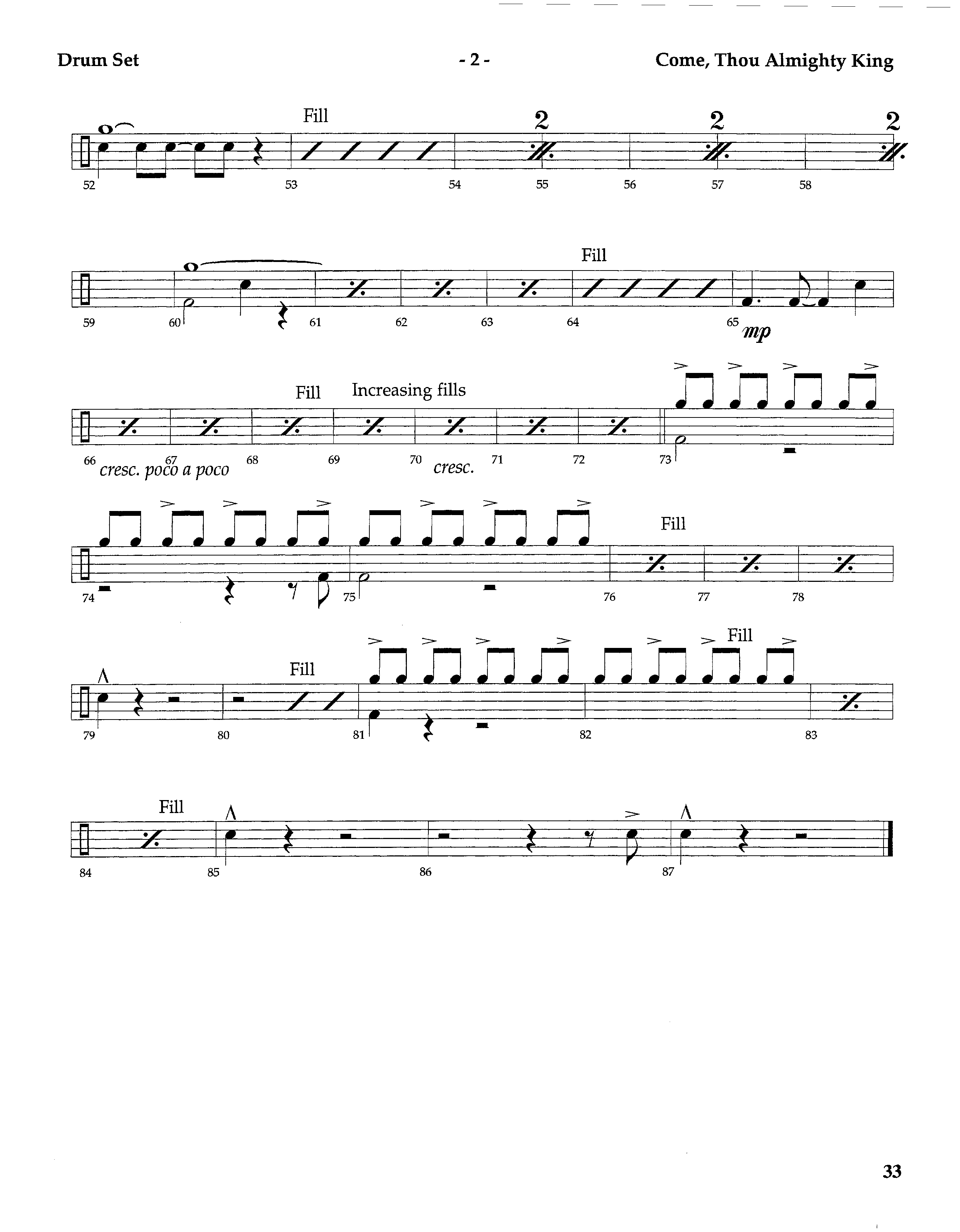 Come Thou Almighty King (Instrumental) Drum Set (Lifeway Worship / Arr. Steve Dunn)