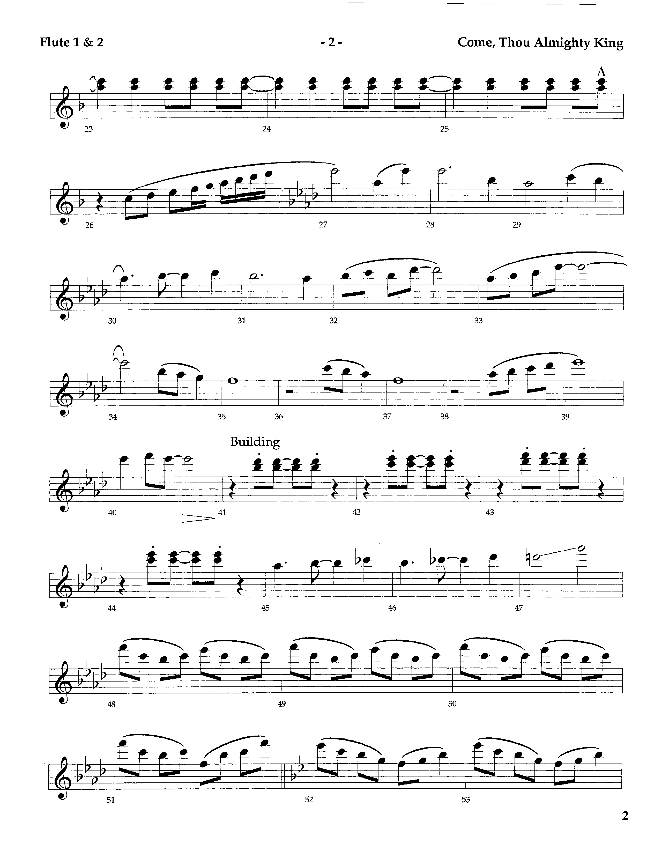 Come Thou Almighty King (Instrumental) Flute 1/2 (Lifeway Worship / Arr. Steve Dunn)