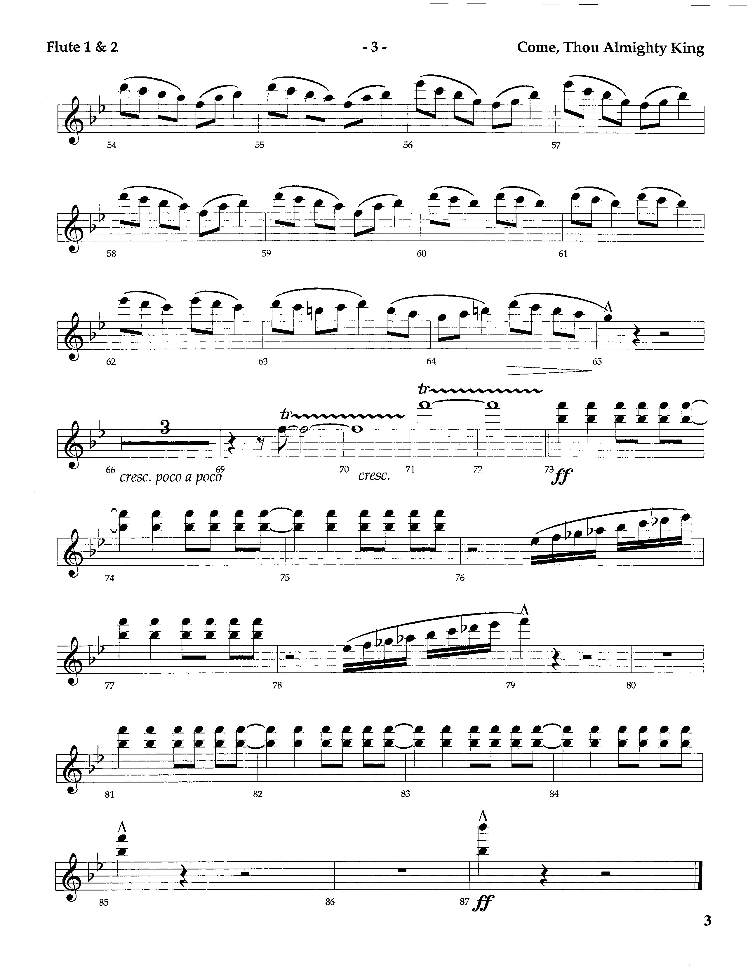 Come Thou Almighty King (Instrumental) Flute 1/2 (Lifeway Worship / Arr. Steve Dunn)