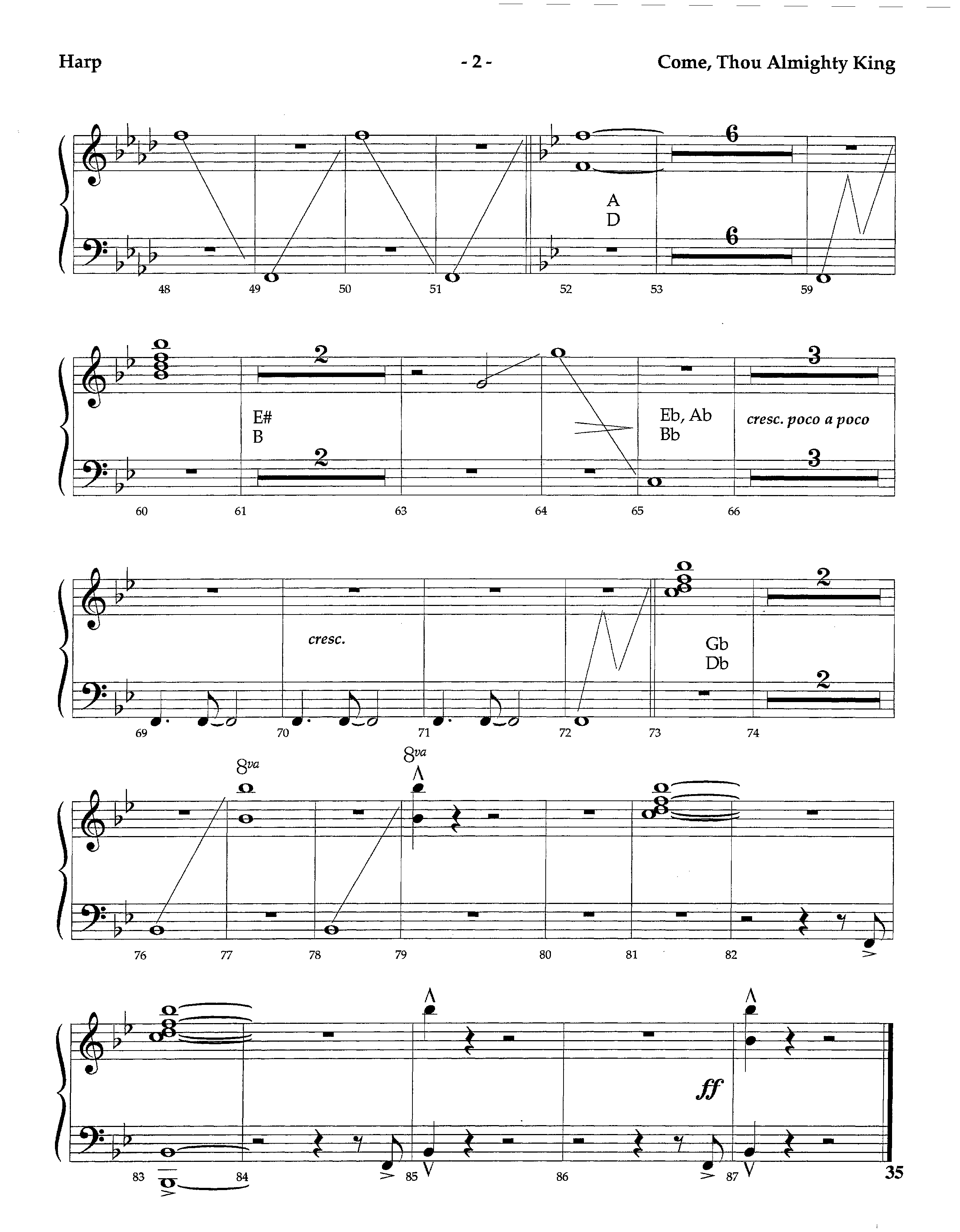 Come Thou Almighty King (Instrumental) Harp (Lifeway Worship / Arr. Steve Dunn)