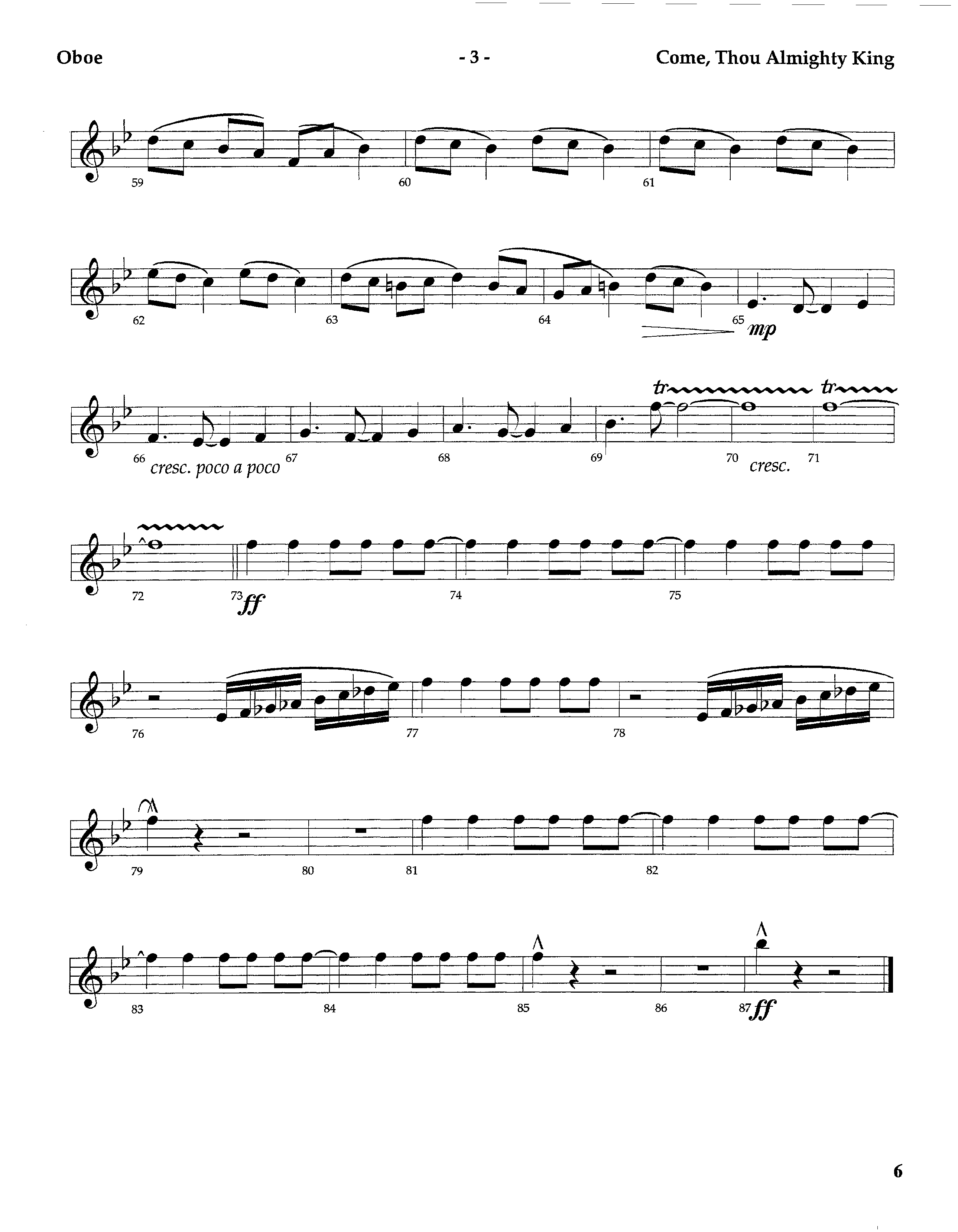 Come Thou Almighty King (Instrumental) Oboe (Lifeway Worship / Arr. Steve Dunn)