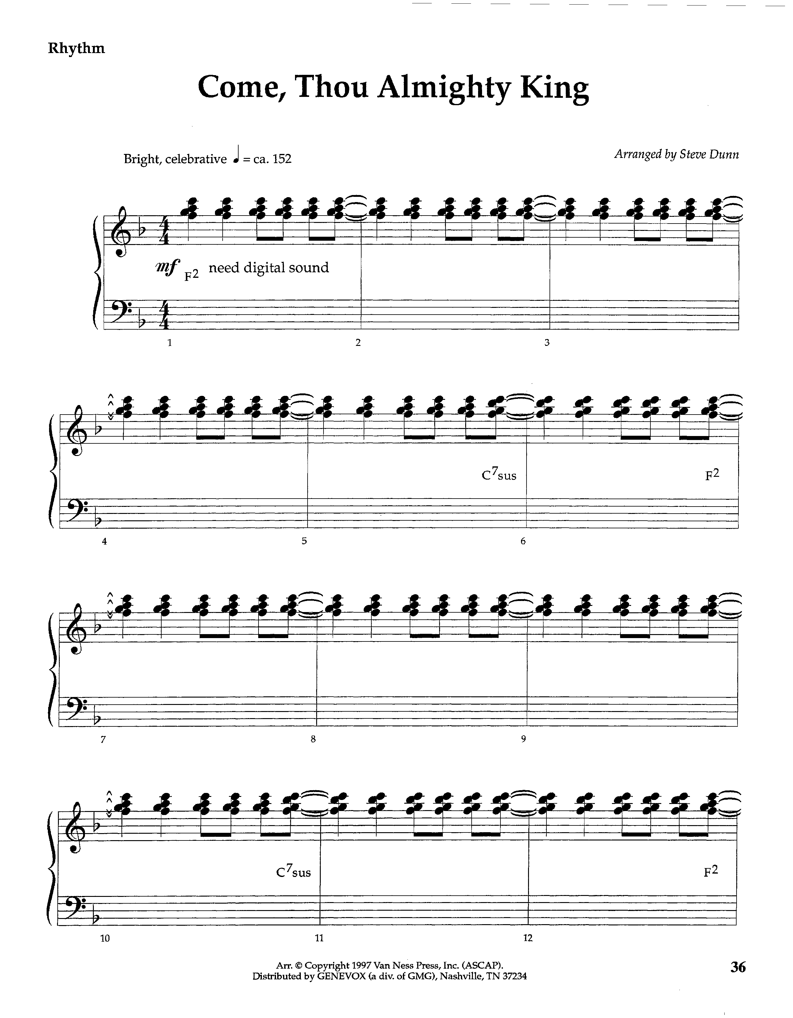 Come Thou Almighty King (Instrumental) Piano/Rhythm (Lifeway Worship / Arr. Steve Dunn)