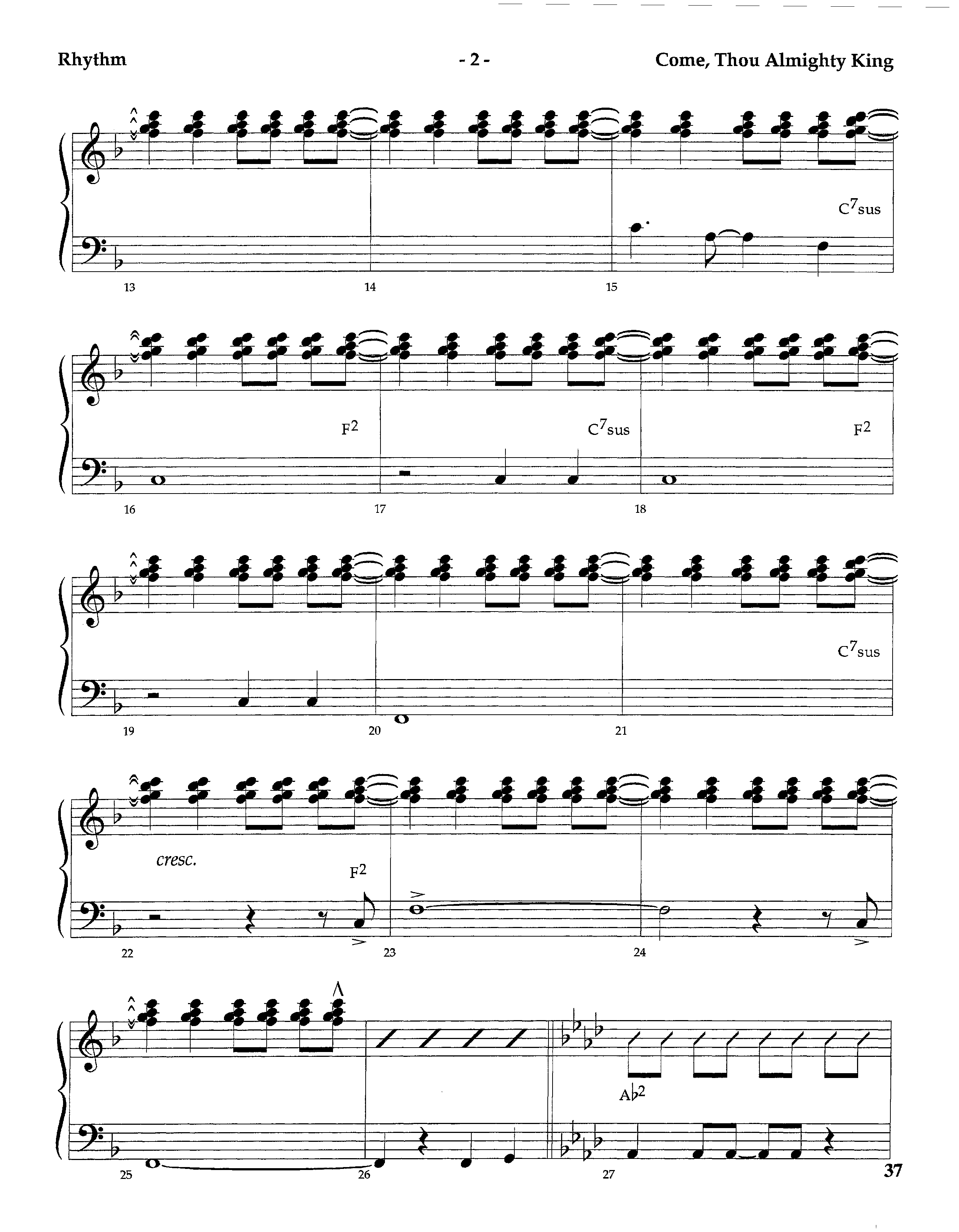 Come Thou Almighty King (Instrumental) Piano/Rhythm (Lifeway Worship / Arr. Steve Dunn)