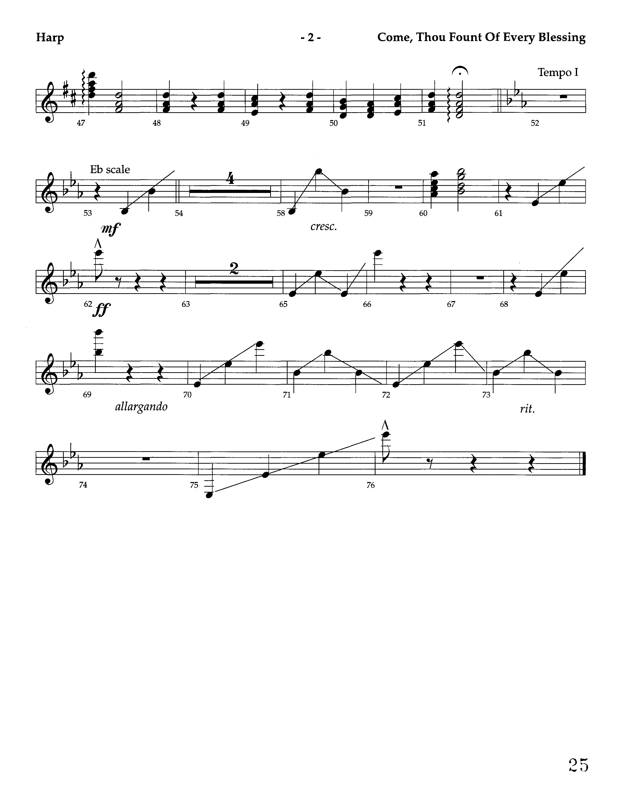 Come Thou Fount Of Every Blessing (Instrumental) Harp (Lifeway Worship / Arr. Jeff Cranfill)