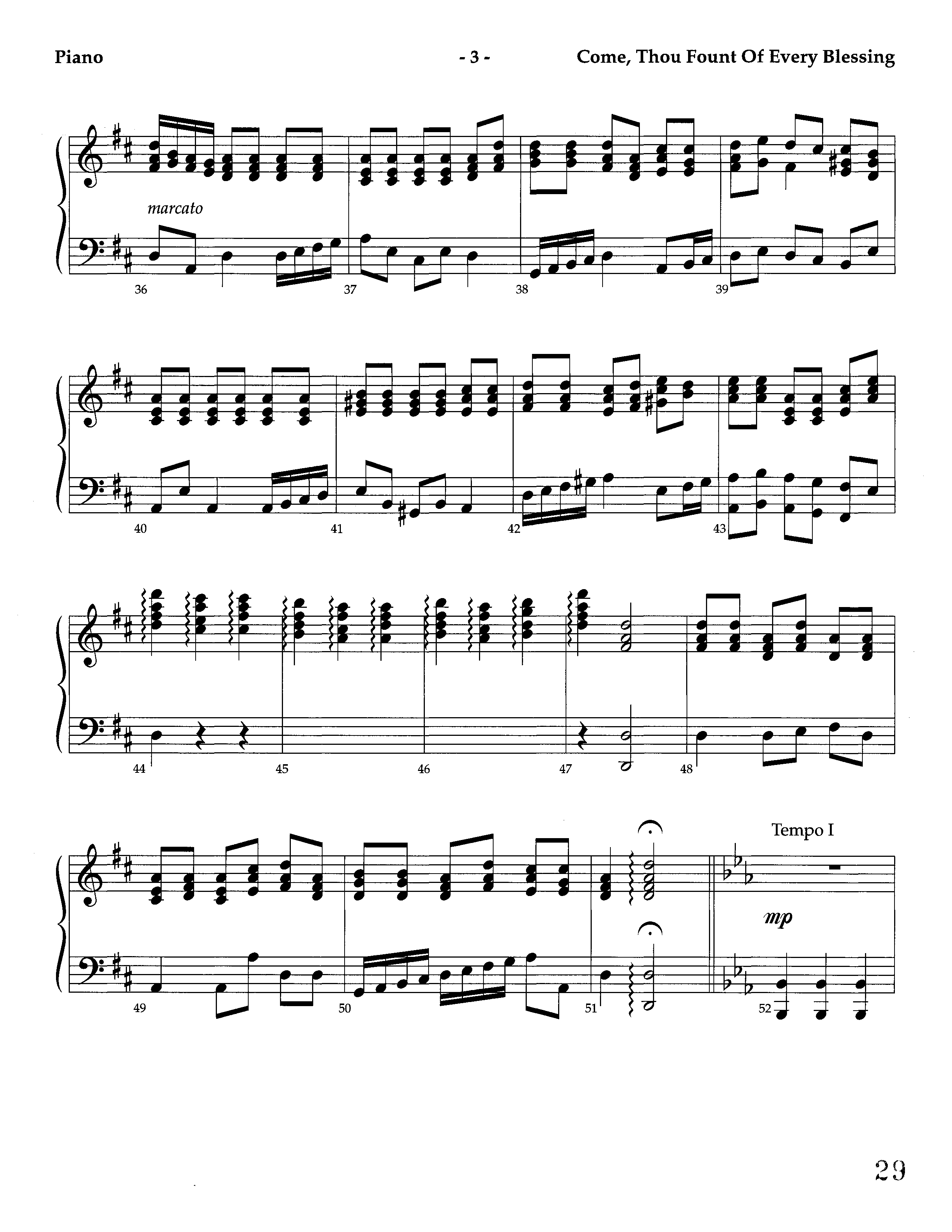 Come Thou Fount Of Every Blessing (Instrumental) Piano Sheet (Lifeway Worship / Arr. Jeff Cranfill)