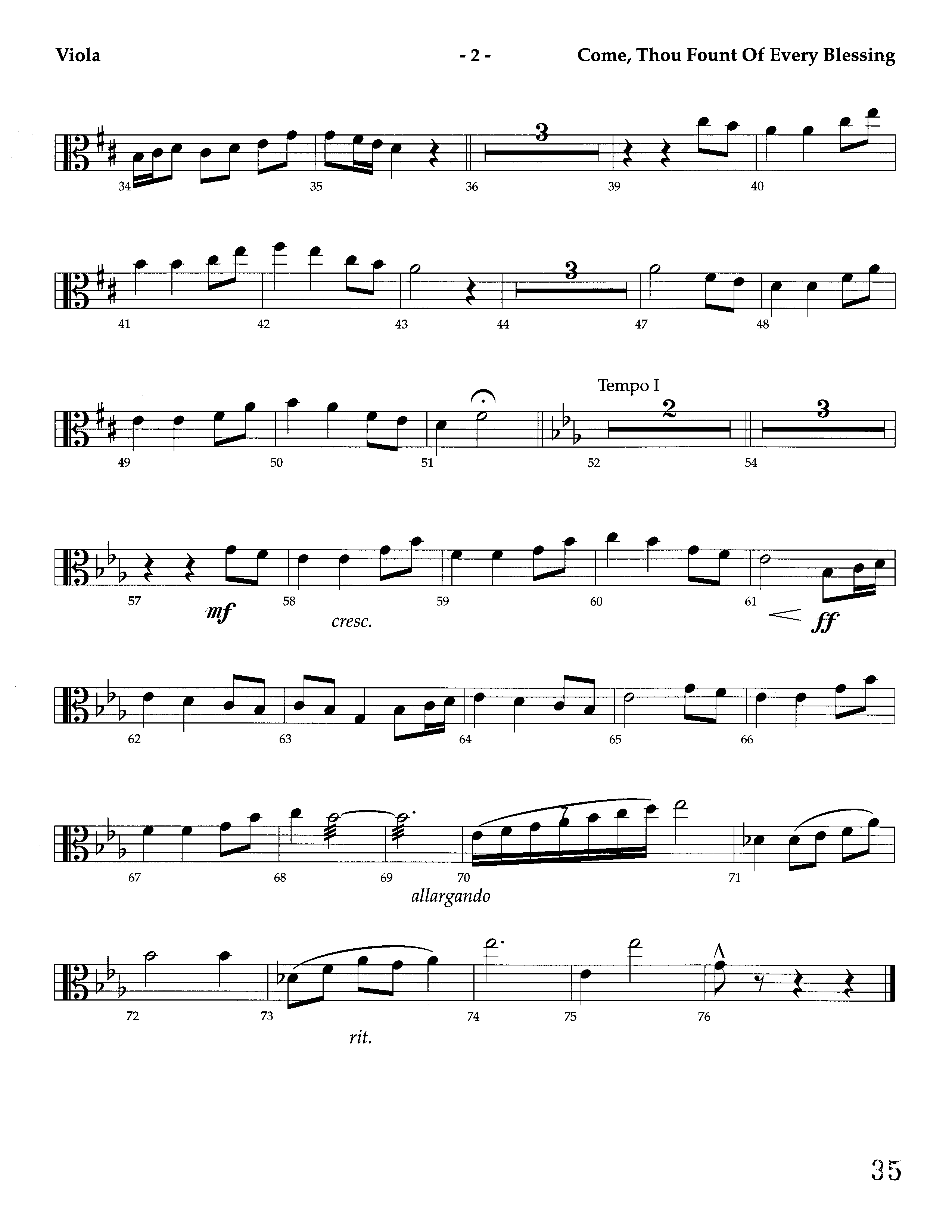 Come Thou Fount Of Every Blessing (Instrumental) Viola (Lifeway Worship / Arr. Jeff Cranfill)