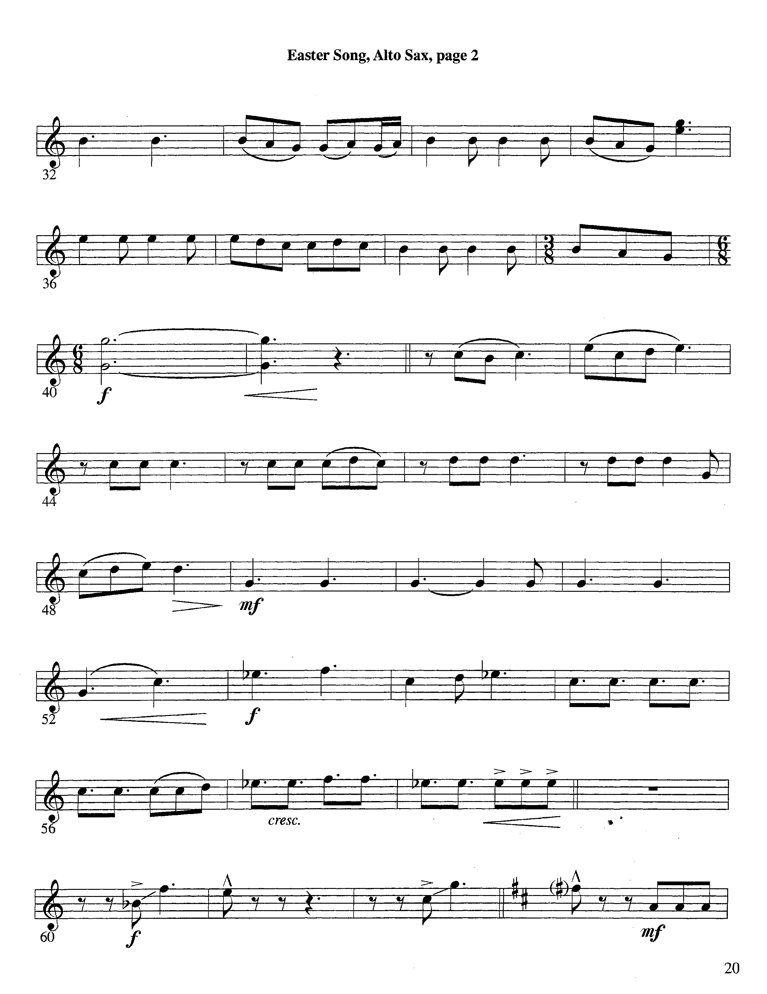 Easter Song (Instrumental) Alto Sax (Lifeway Worship / Arr. Steve Dunn)