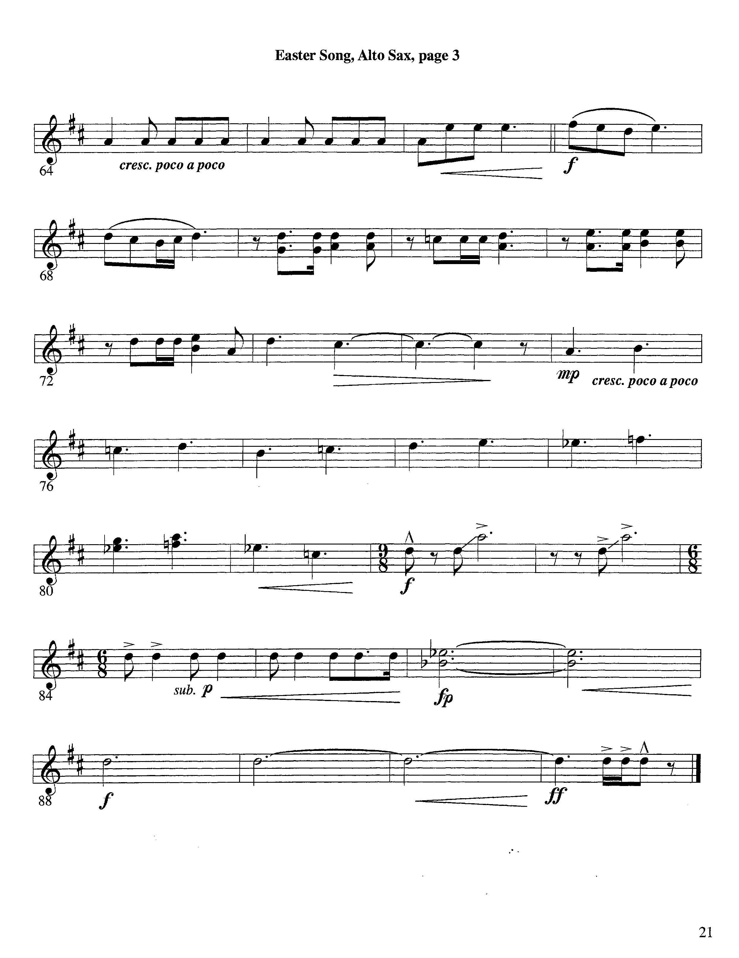 Easter Song (Instrumental) Alto Sax (Lifeway Worship / Arr. Steve Dunn)