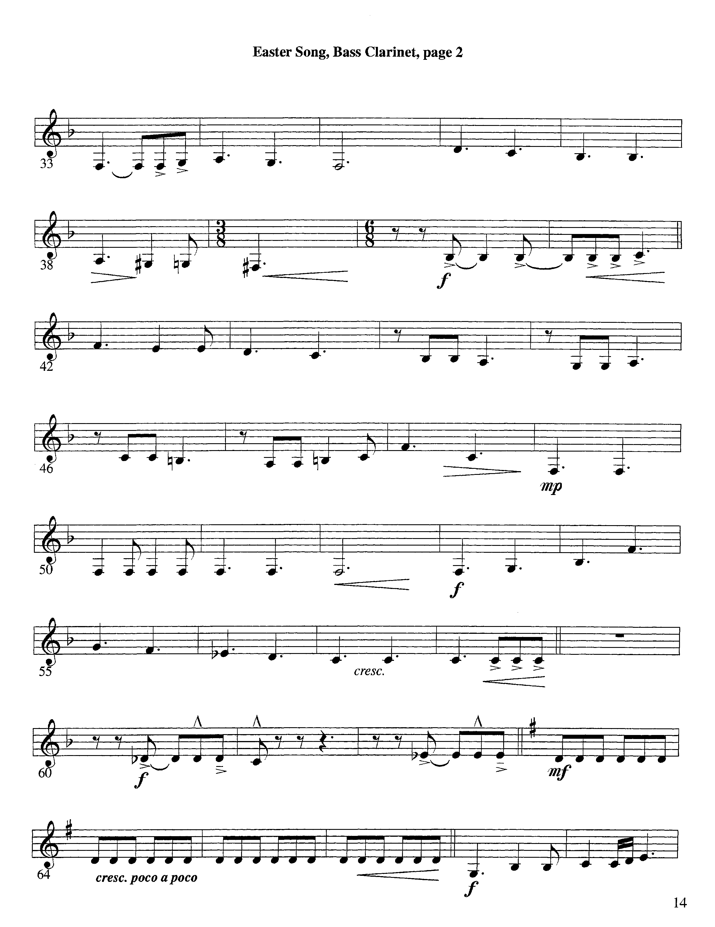 Easter Song (Instrumental) Bass Clarinet (Lifeway Worship / Arr. Steve Dunn)