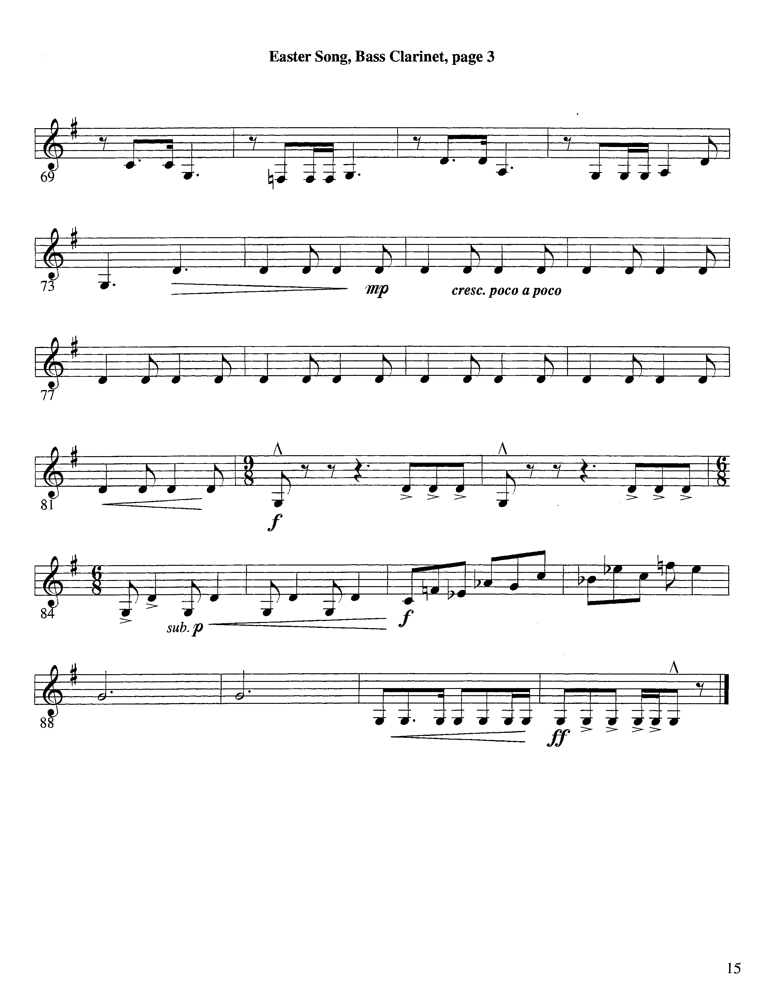 Easter Song (Instrumental) Bass Clarinet (Lifeway Worship / Arr. Steve Dunn)