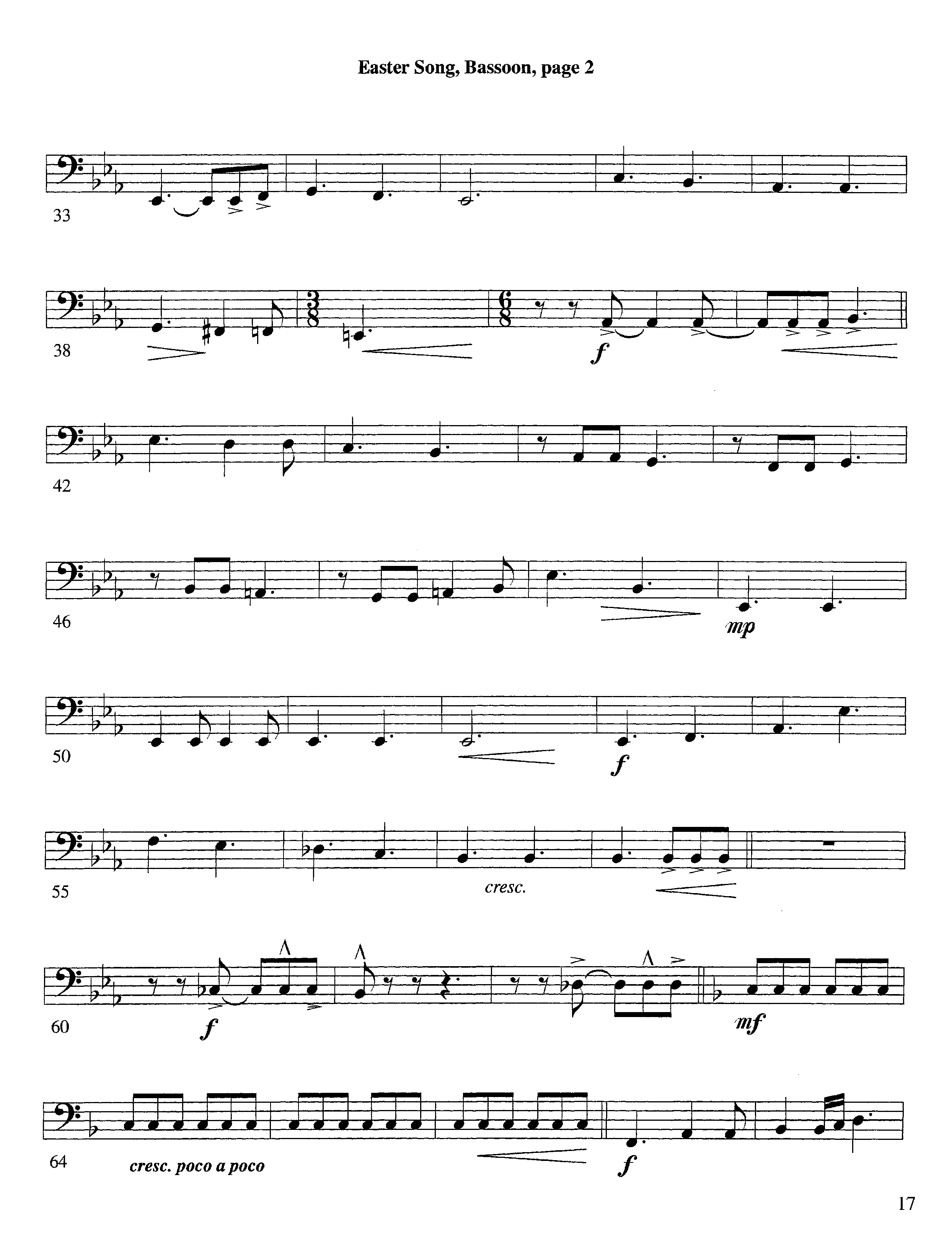 Easter Song (Instrumental) Bassoon (Lifeway Worship / Arr. Steve Dunn)