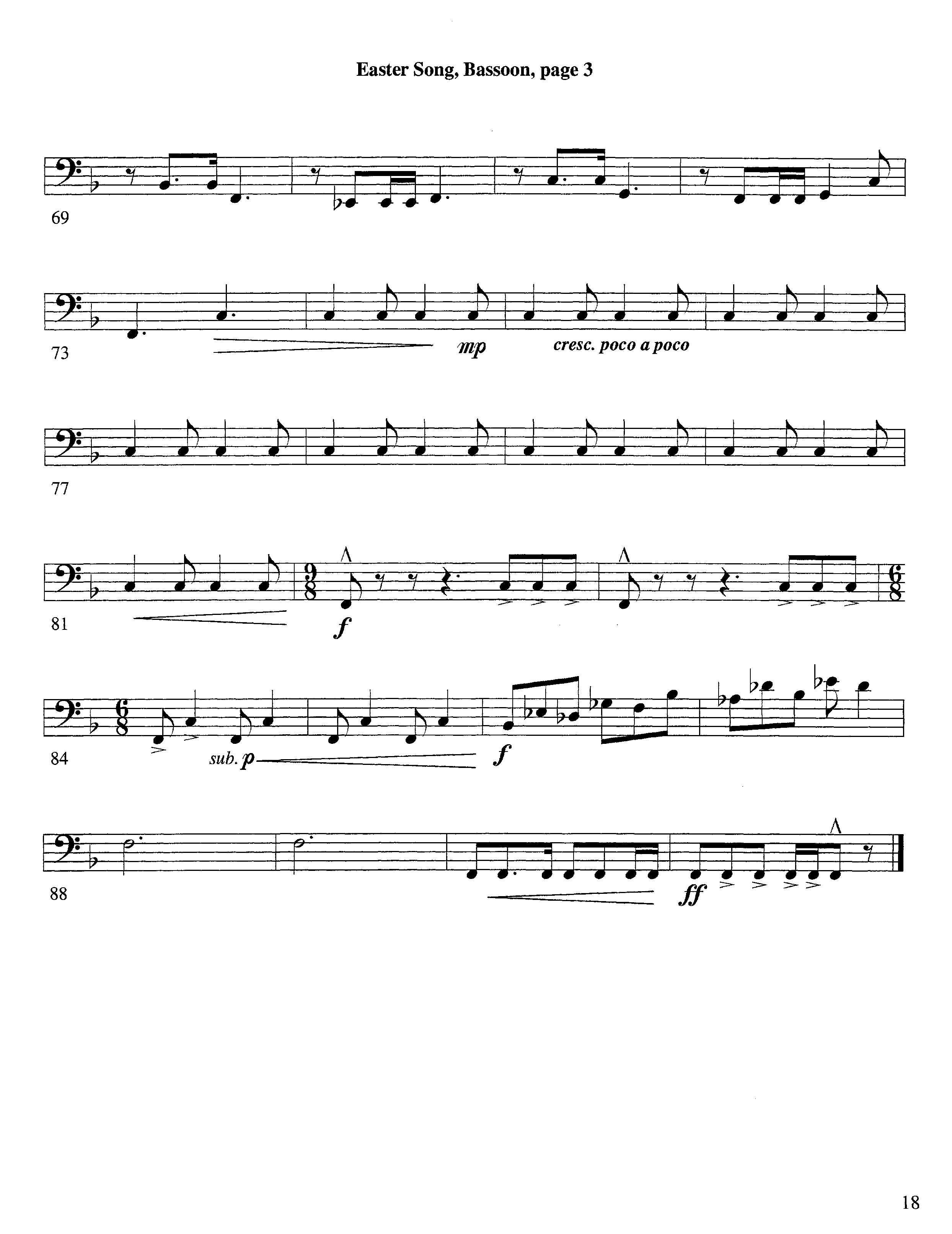 Easter Song (Instrumental) Bassoon (Lifeway Worship / Arr. Steve Dunn)